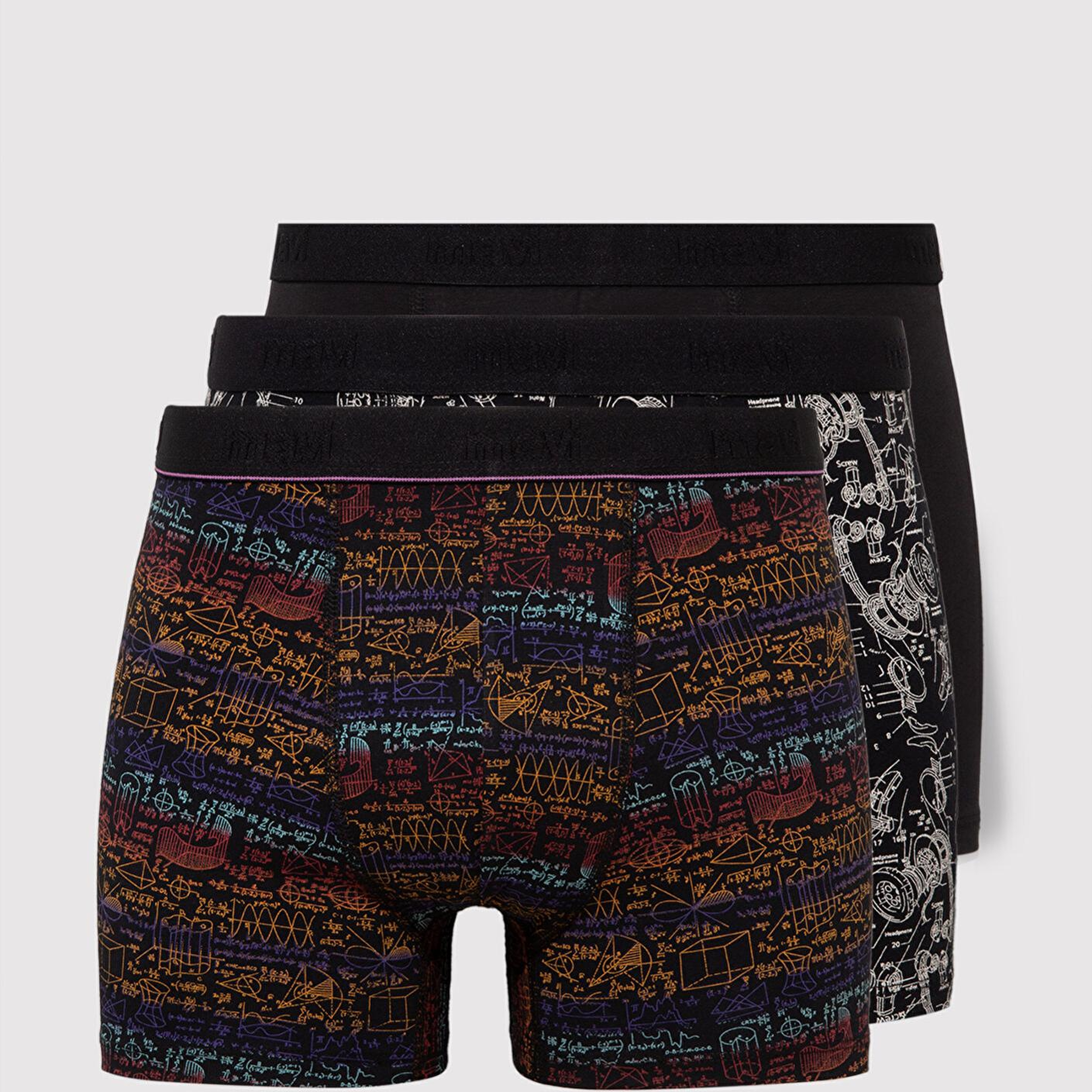 Mavi 3lü Baskılı Siyah Boxer 0911420-900