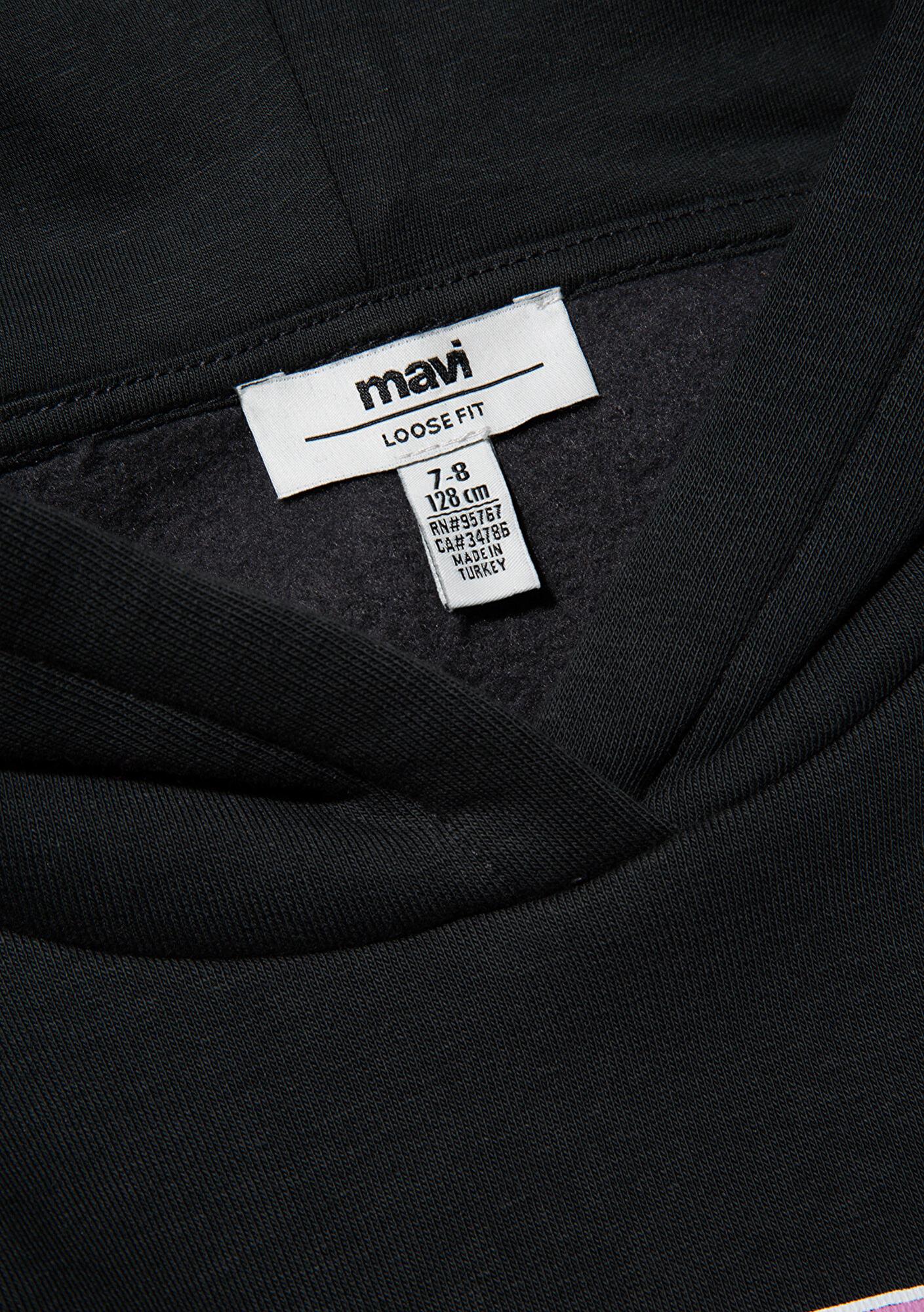 Mavi Mavi Logo Baskılı Kapüşonlu Antrasit Sweatshirt 7610035-70087