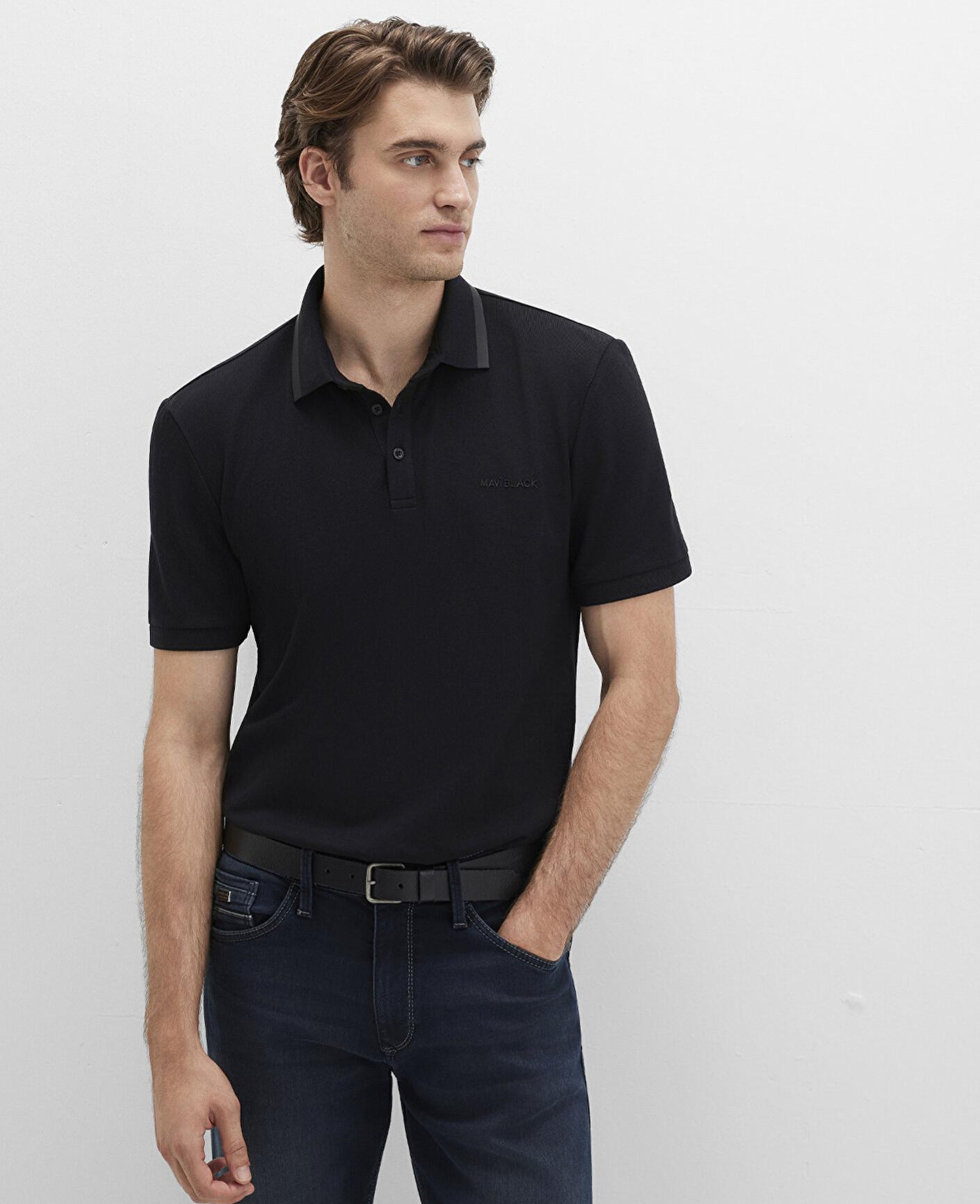 Mavi Siyah Polo Tişört Slim Fit / Dar Kesim 0611829-900