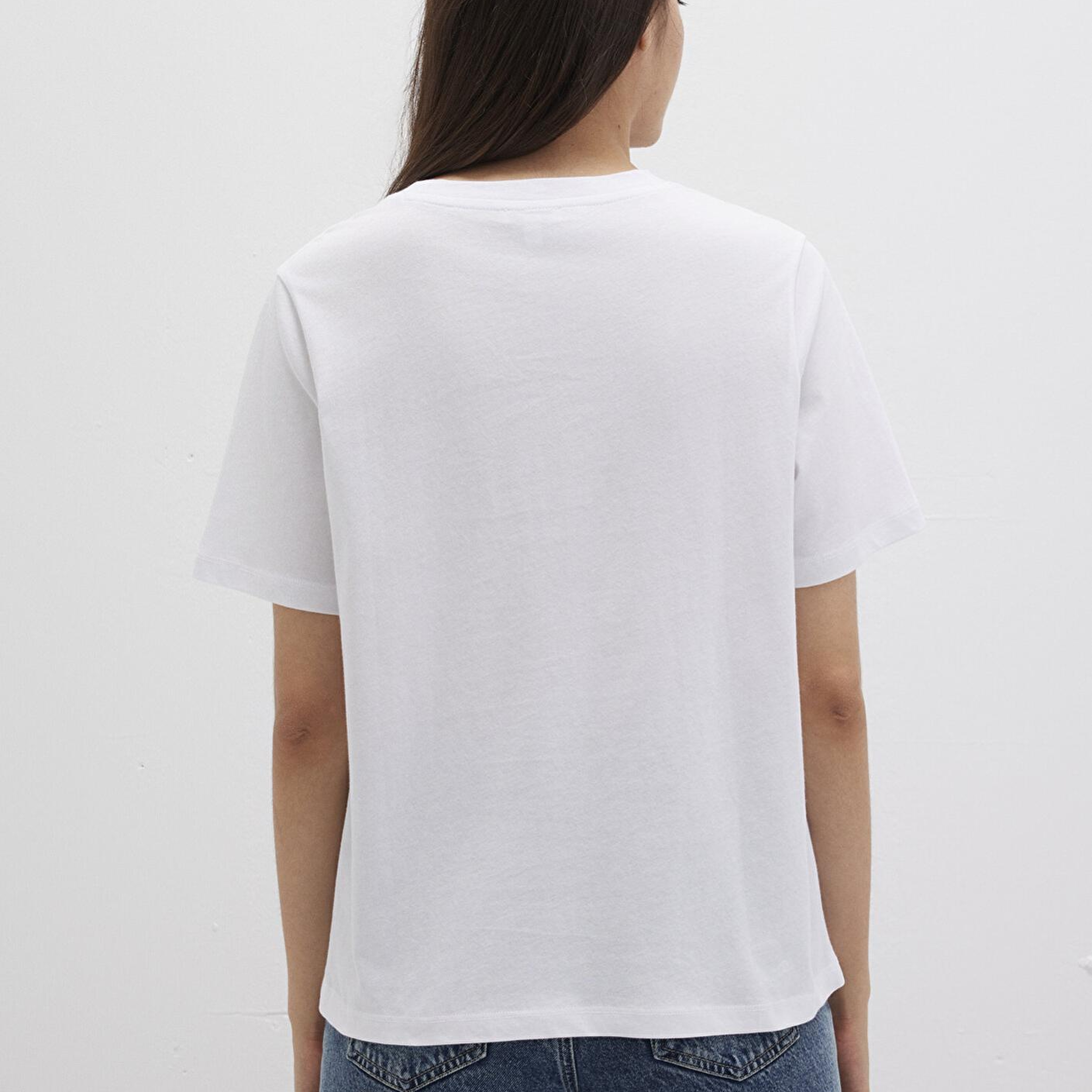 Mavi Kedi Baskılı Beyaz Tişört Regular Fit / Normal Kesim 1612298-620