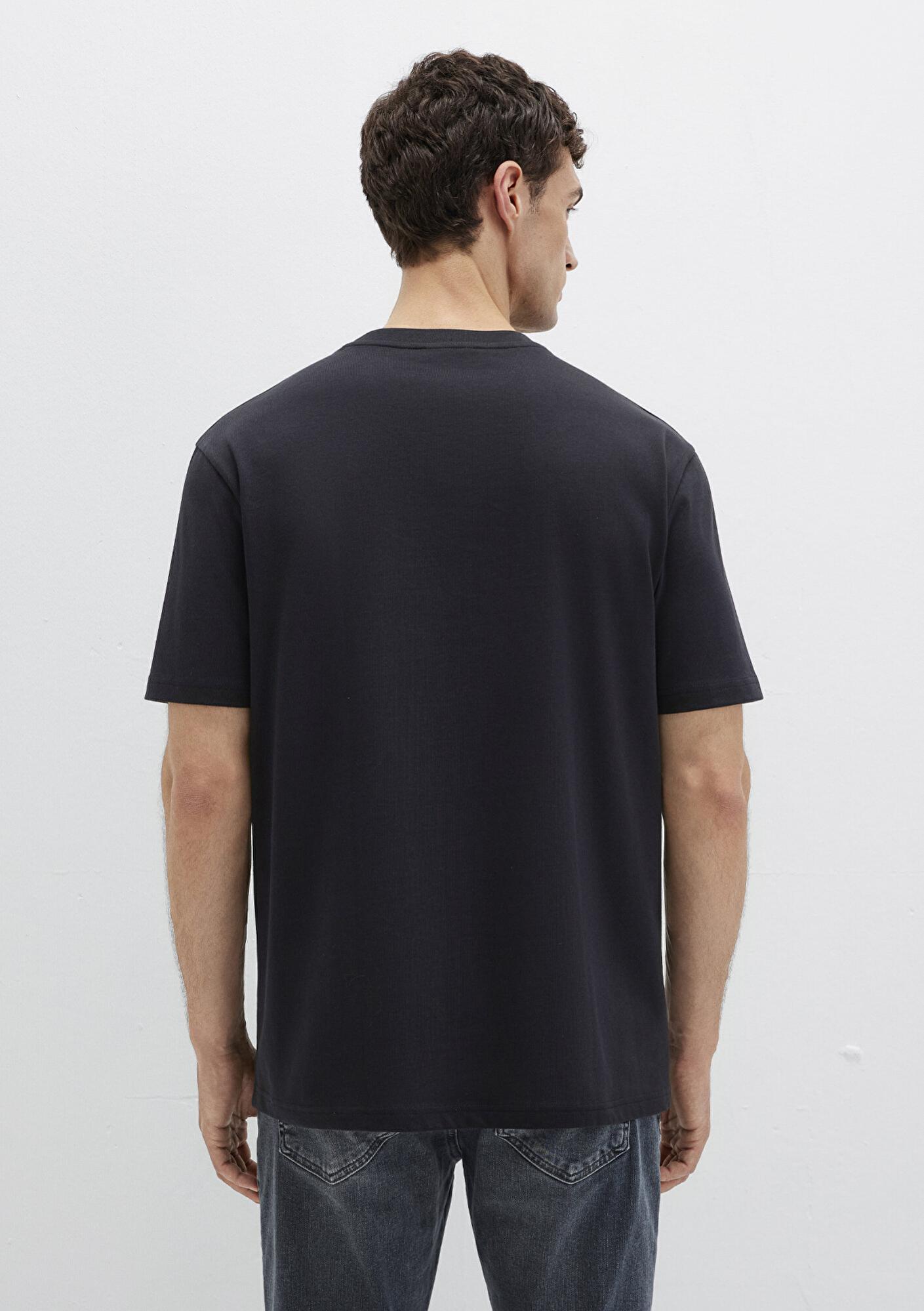 Mavi Bisiklet Yaka Siyah Basic Tişört Loose Fit / Bol Rahat Kesim 0611596-900