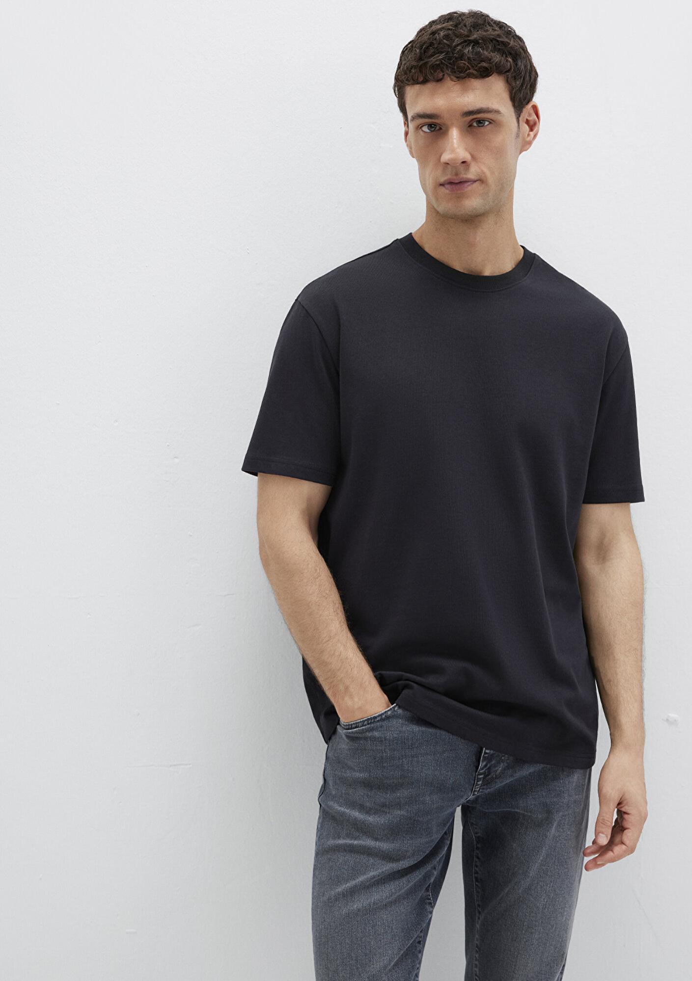 Mavi Bisiklet Yaka Siyah Basic Tişört Loose Fit / Bol Rahat Kesim 0611596-900