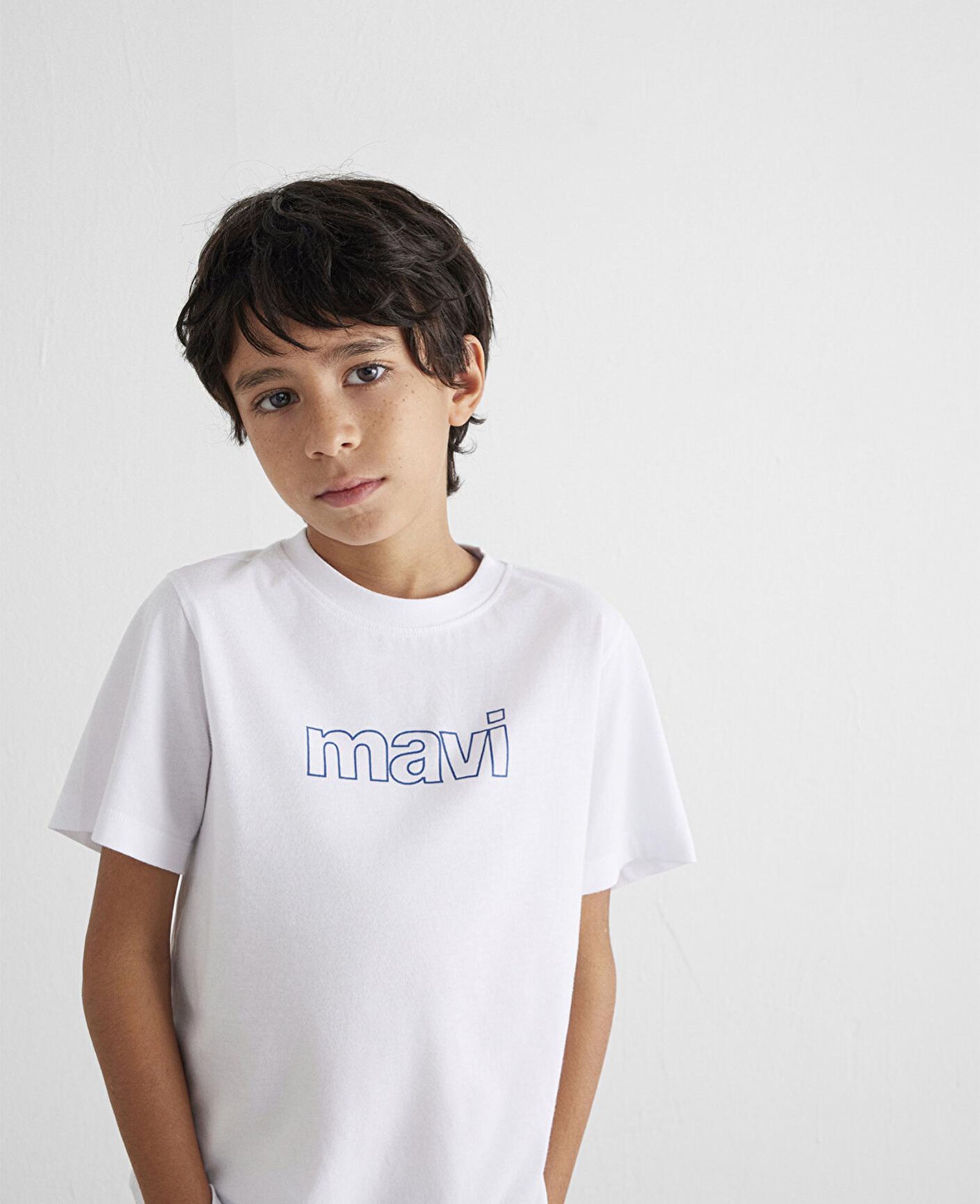 Mavi Mavi Logo Baskılı Beyaz Tişört Regular Fit / Normal Kesim 66323620