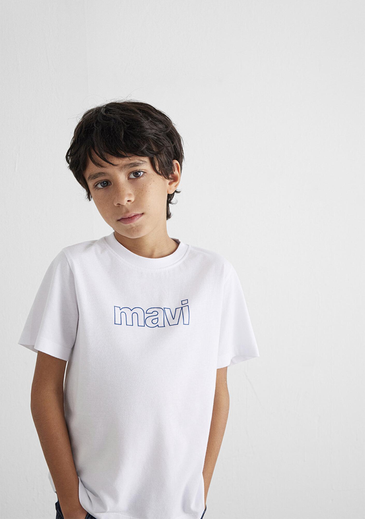 Mavi Mavi Logo Baskılı Beyaz Tişört Regular Fit / Normal Kesim 66323620