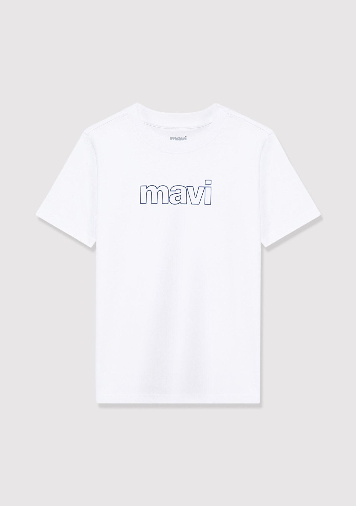 Mavi Mavi Logo Baskılı Beyaz Tişört Regular Fit / Normal Kesim 66323620