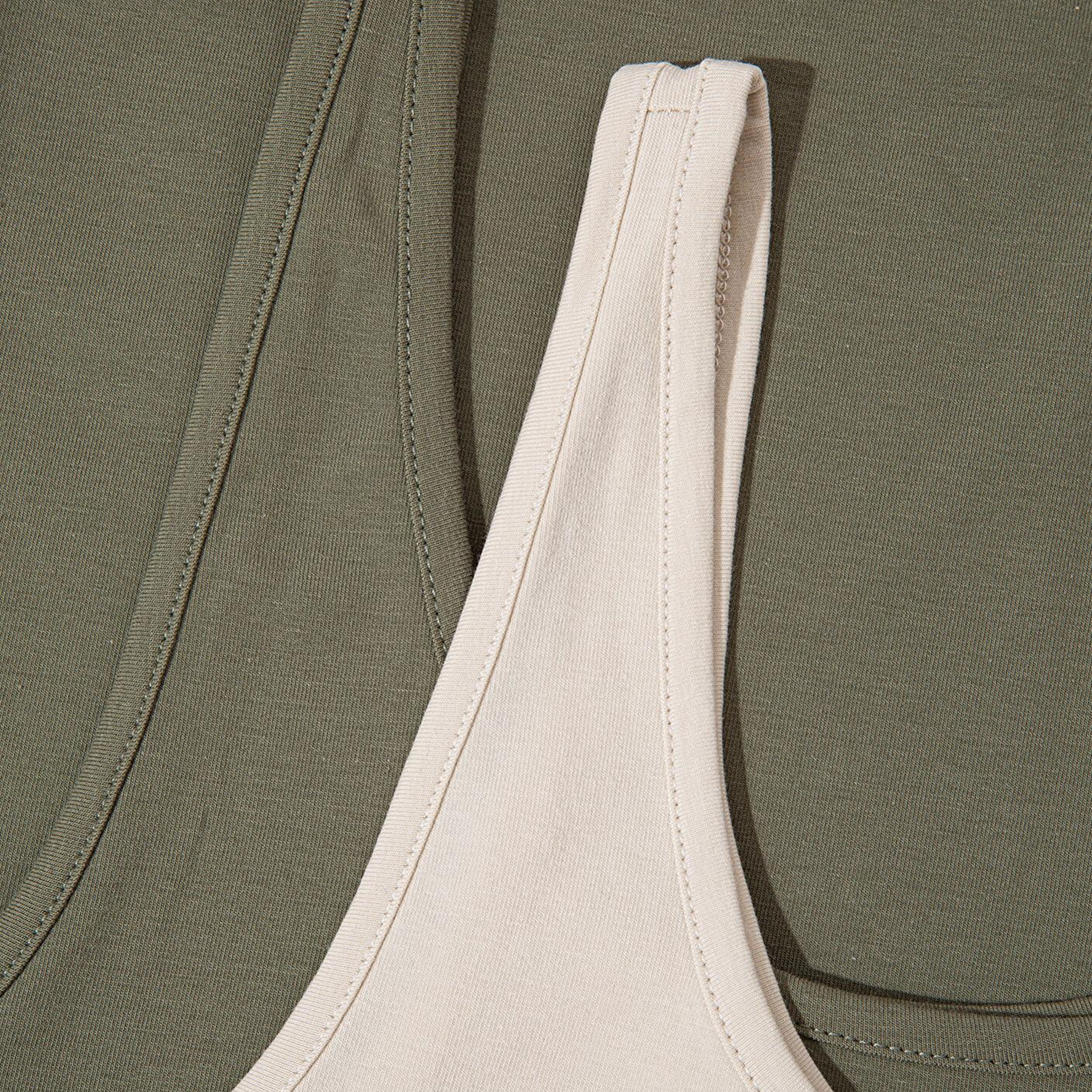 Mavi 2li Bej Haki Kadın Basic Atlet Fitted / Vücuda Oturan Kesim 1611367-70134