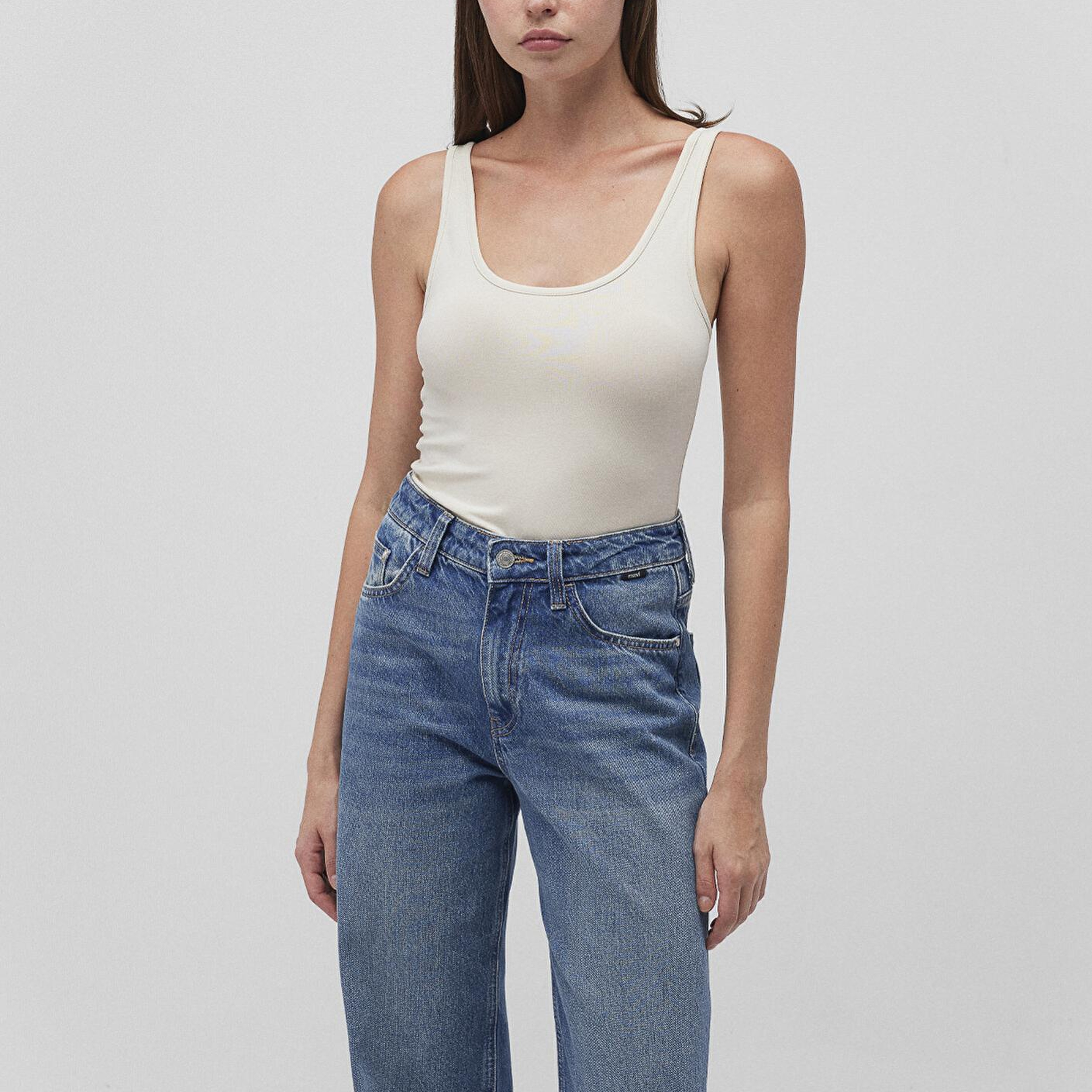 Mavi 2li Bej Haki Kadın Basic Atlet Fitted / Vücuda Oturan Kesim 1611367-70134