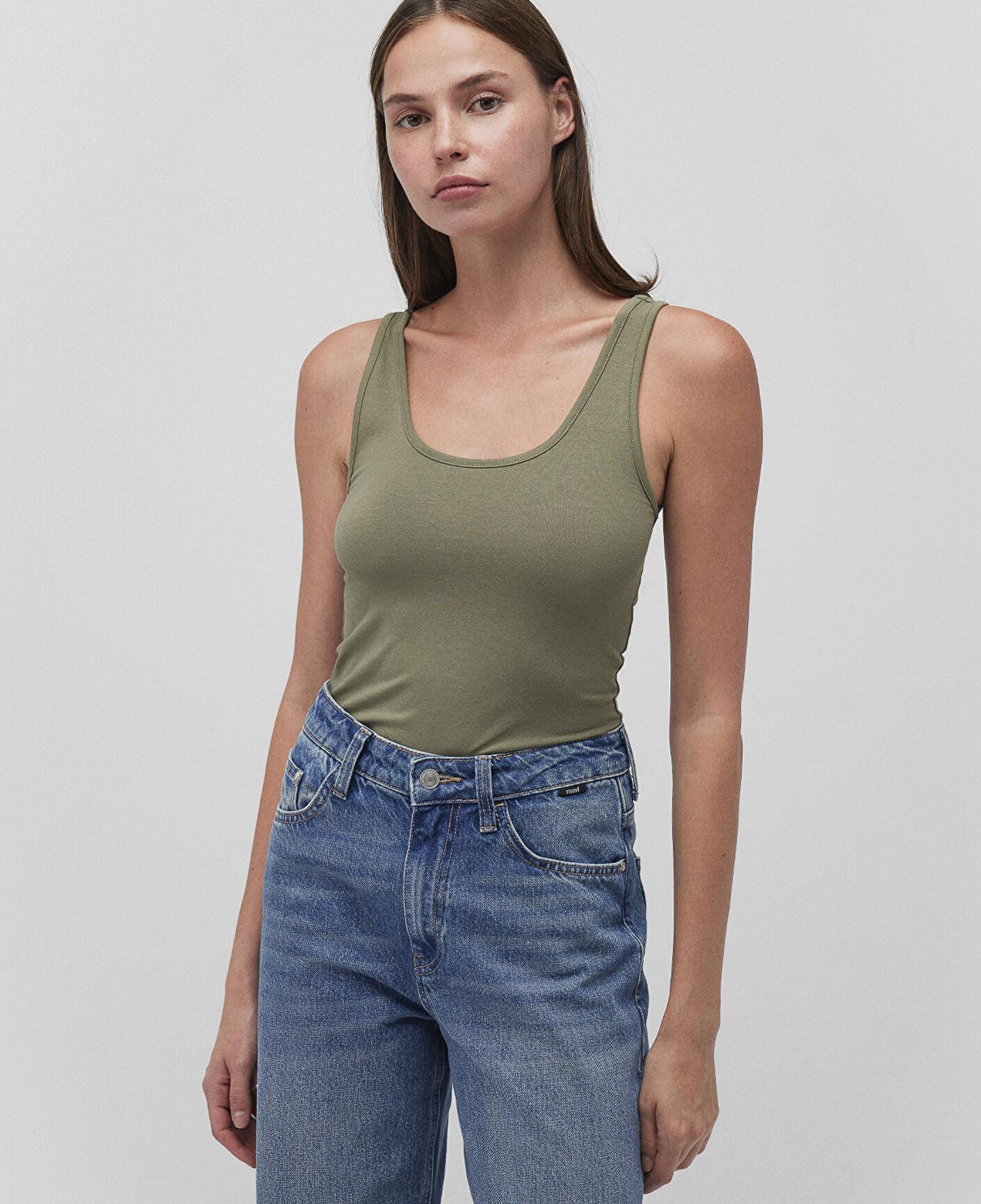 Mavi 2li Bej Haki Kadın Basic Atlet Fitted / Vücuda Oturan Kesim 1611367-70134