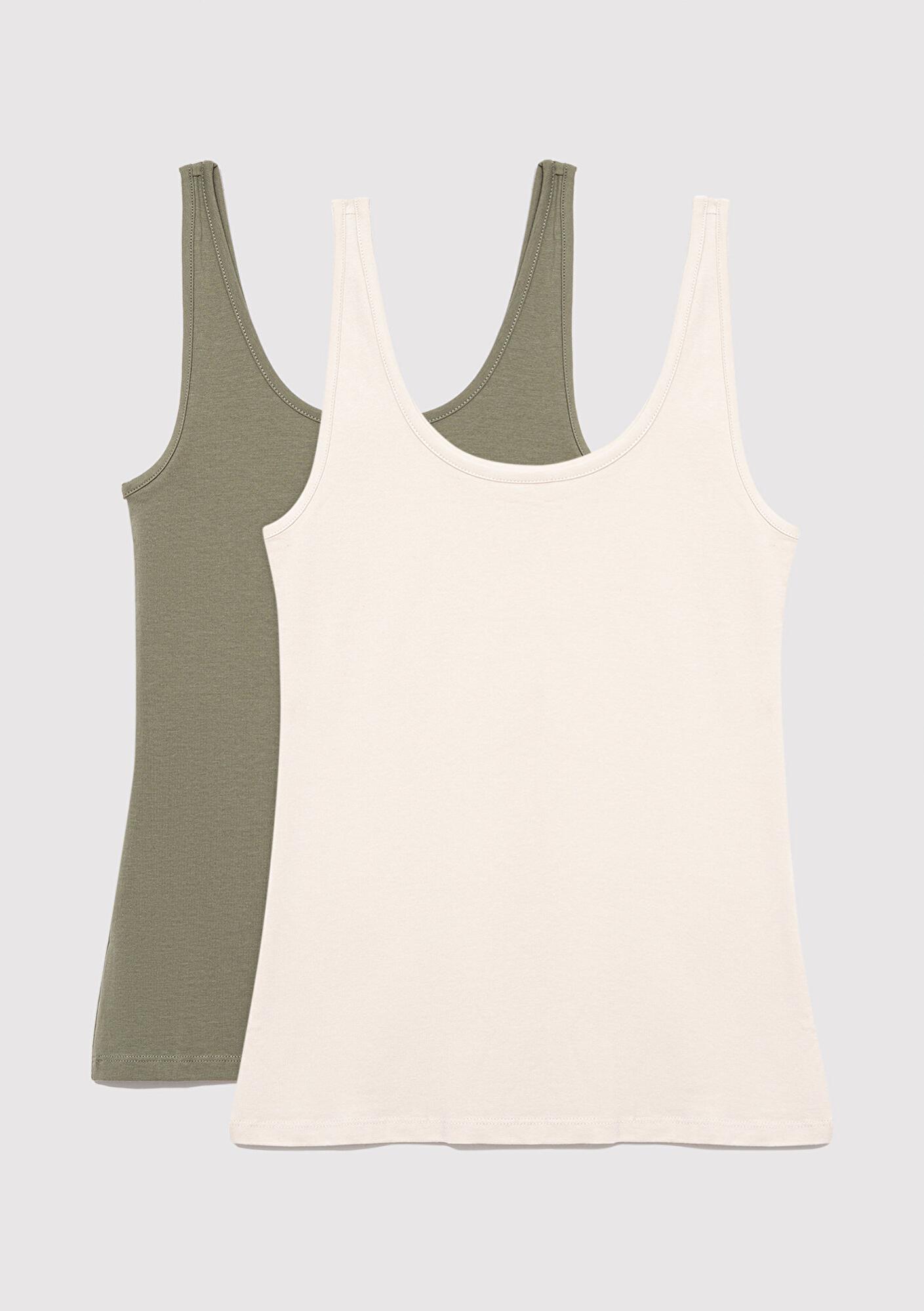 Mavi 2li Bej Haki Kadın Basic Atlet Fitted / Vücuda Oturan Kesim 1611367-70134