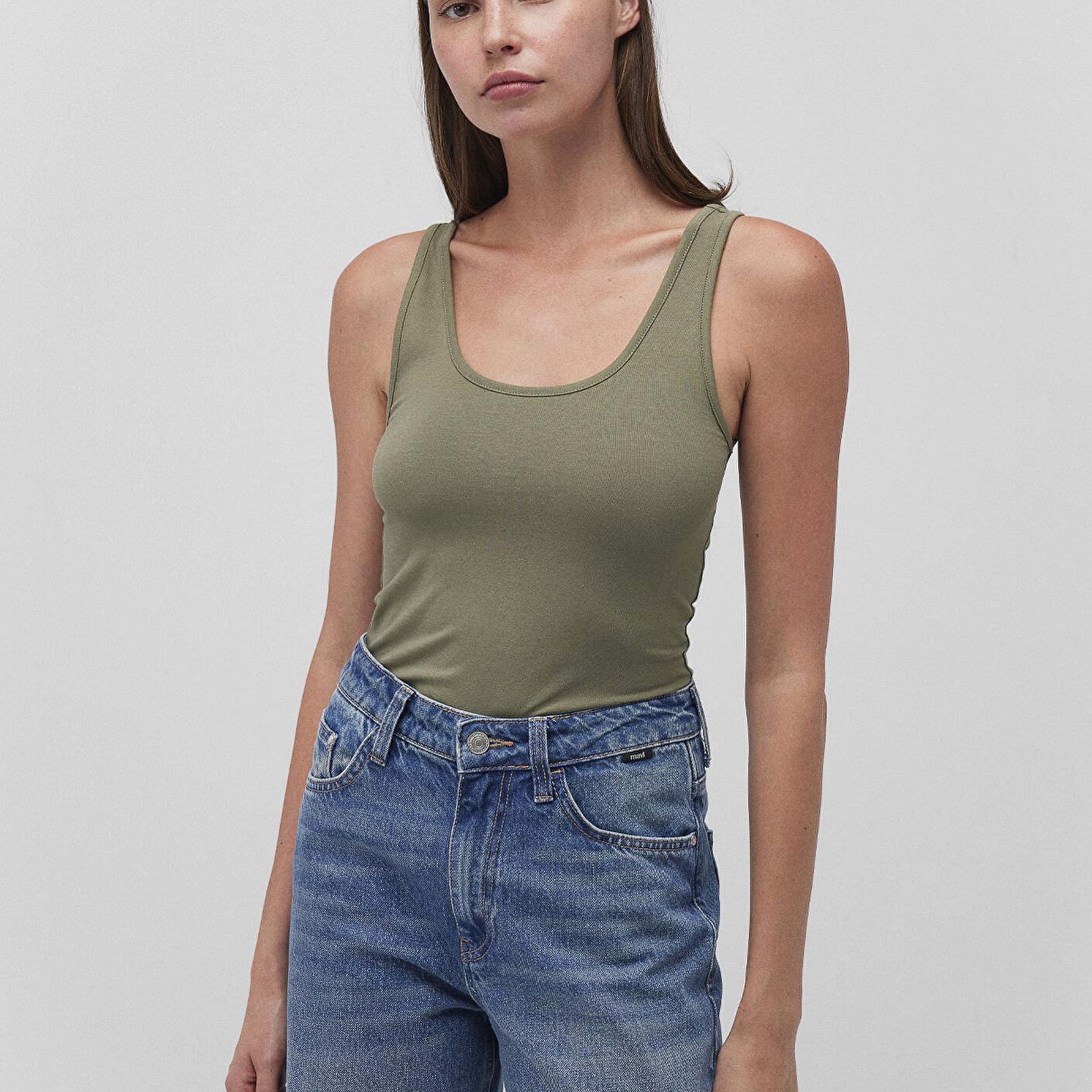 Mavi 2li Bej Haki Kadın Basic Atlet Fitted / Vücuda Oturan Kesim 1611367-70134