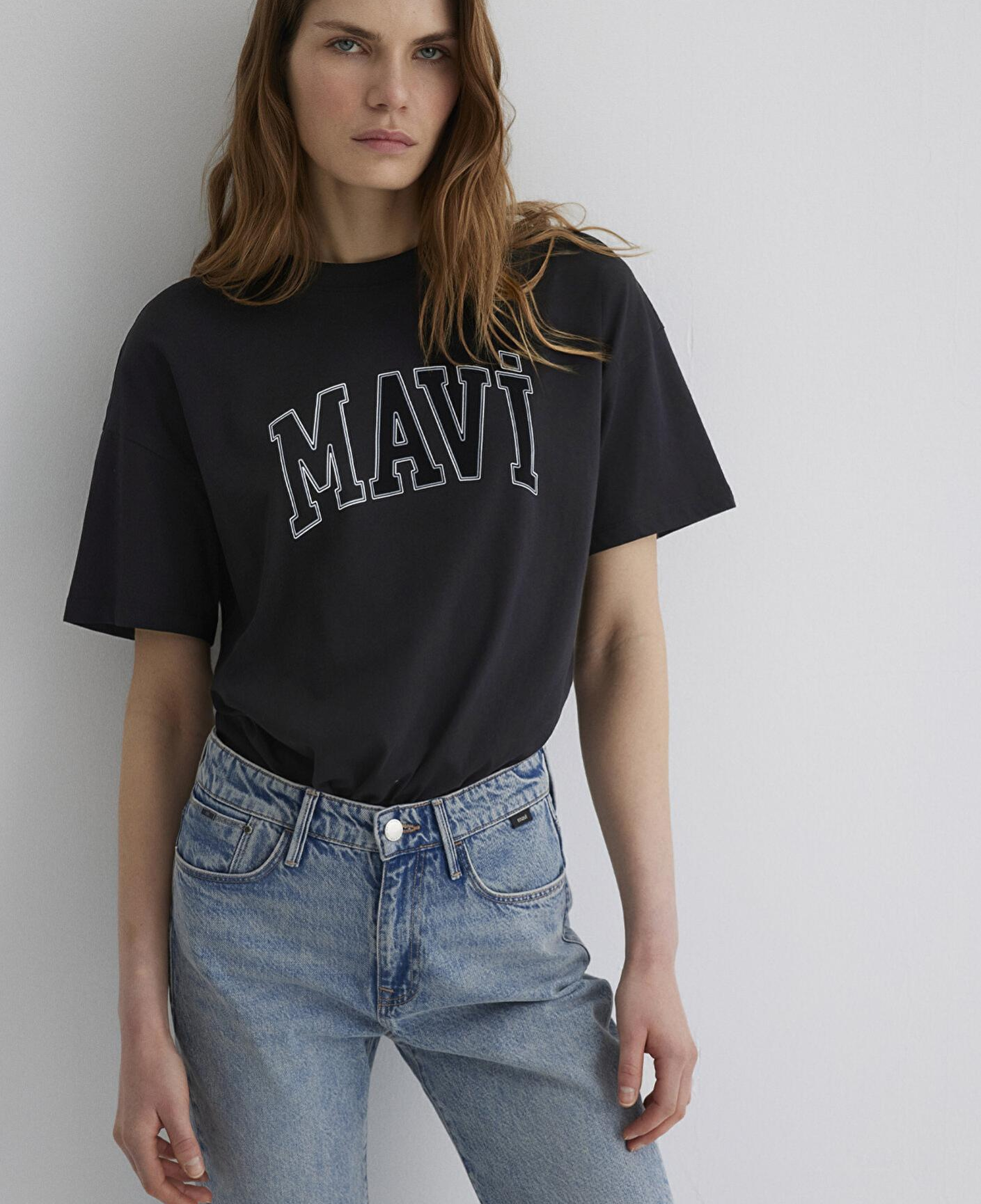 Mavi Mavi Logo Baskılı Siyah Tişört Regular Fit / Normal Kesim 1611193-900