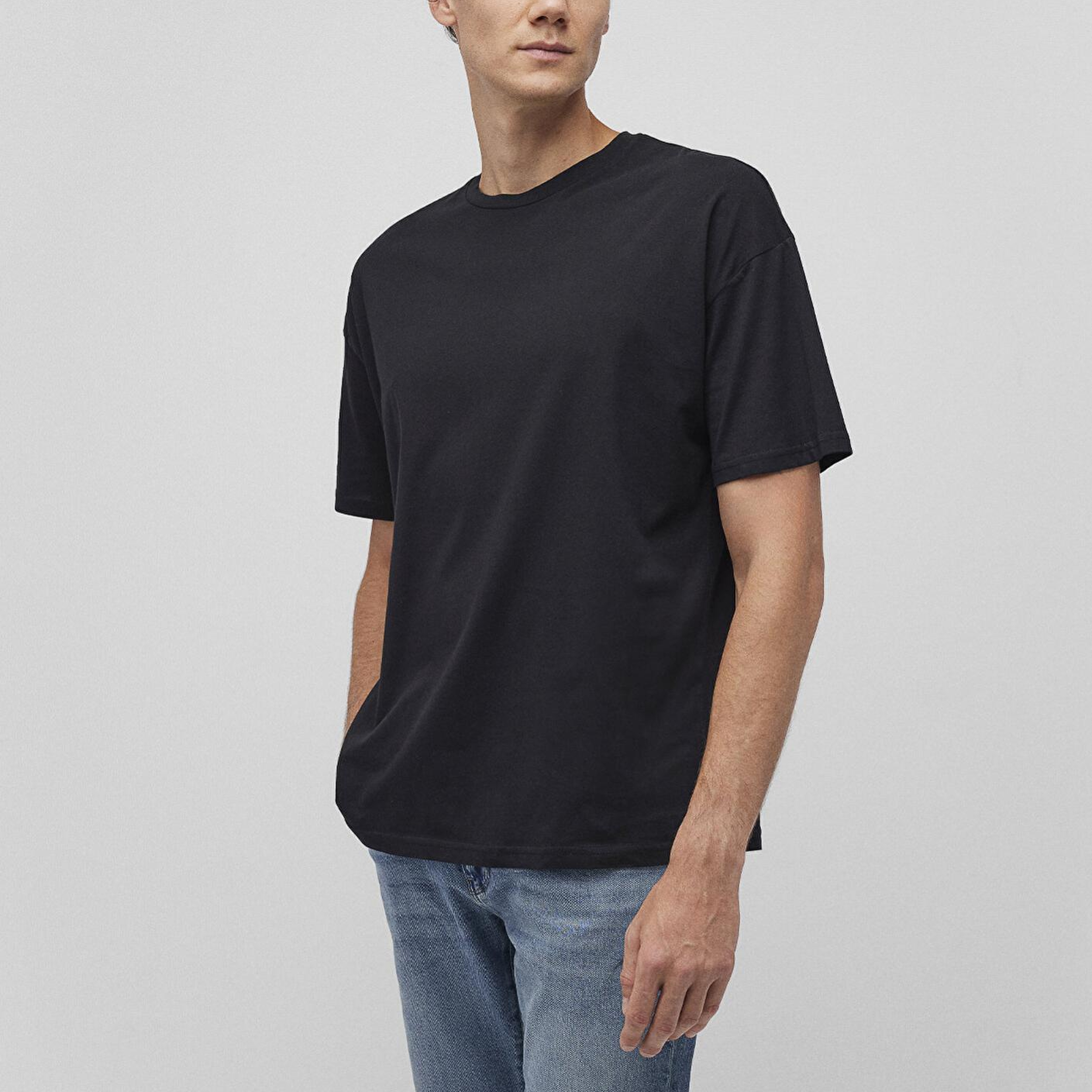 Mavi 2li Oversize Siyah Basic Tişört Oversize / Geniş Kesim 0612162-900