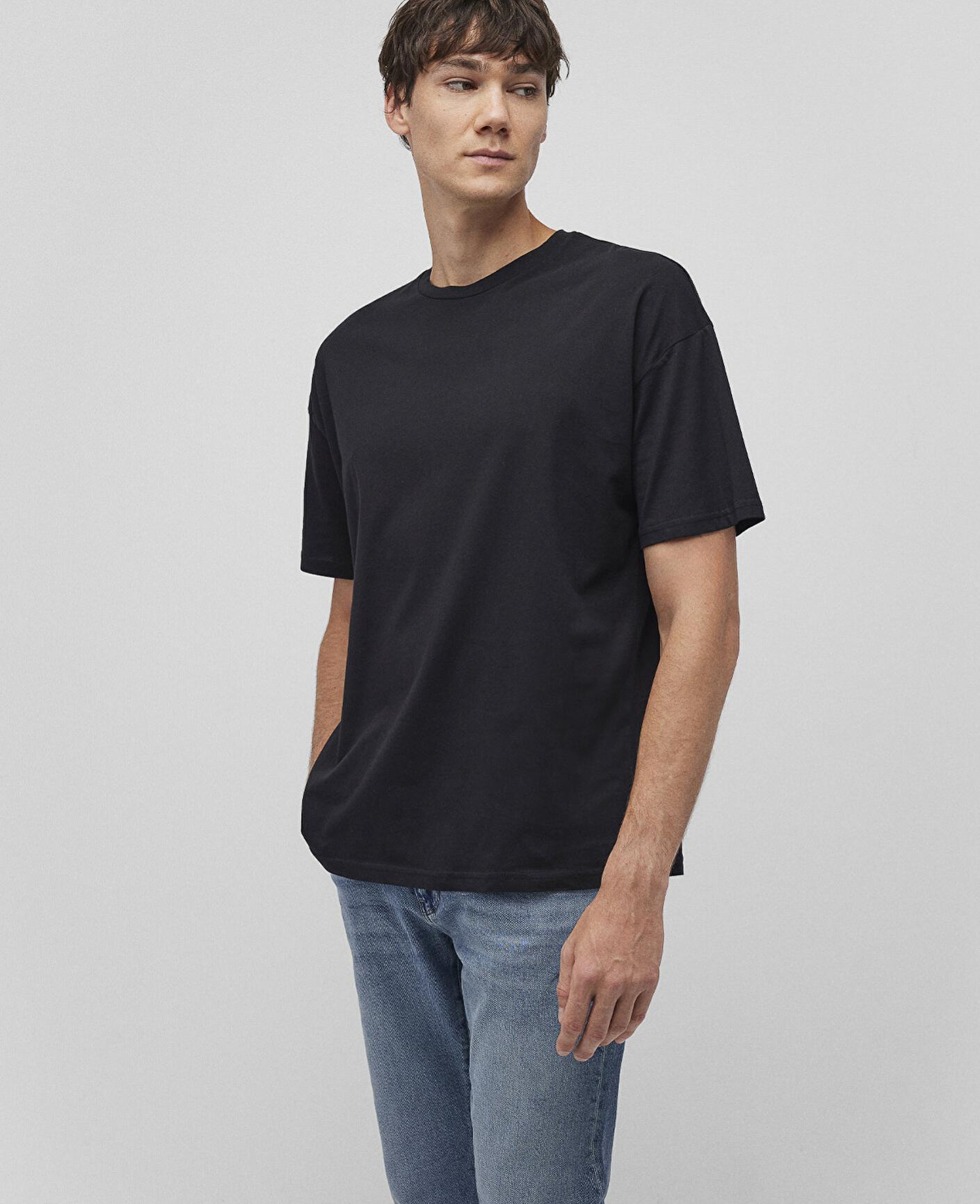 Mavi 2li Oversize Siyah Basic Tişört Oversize / Geniş Kesim 0612162-900