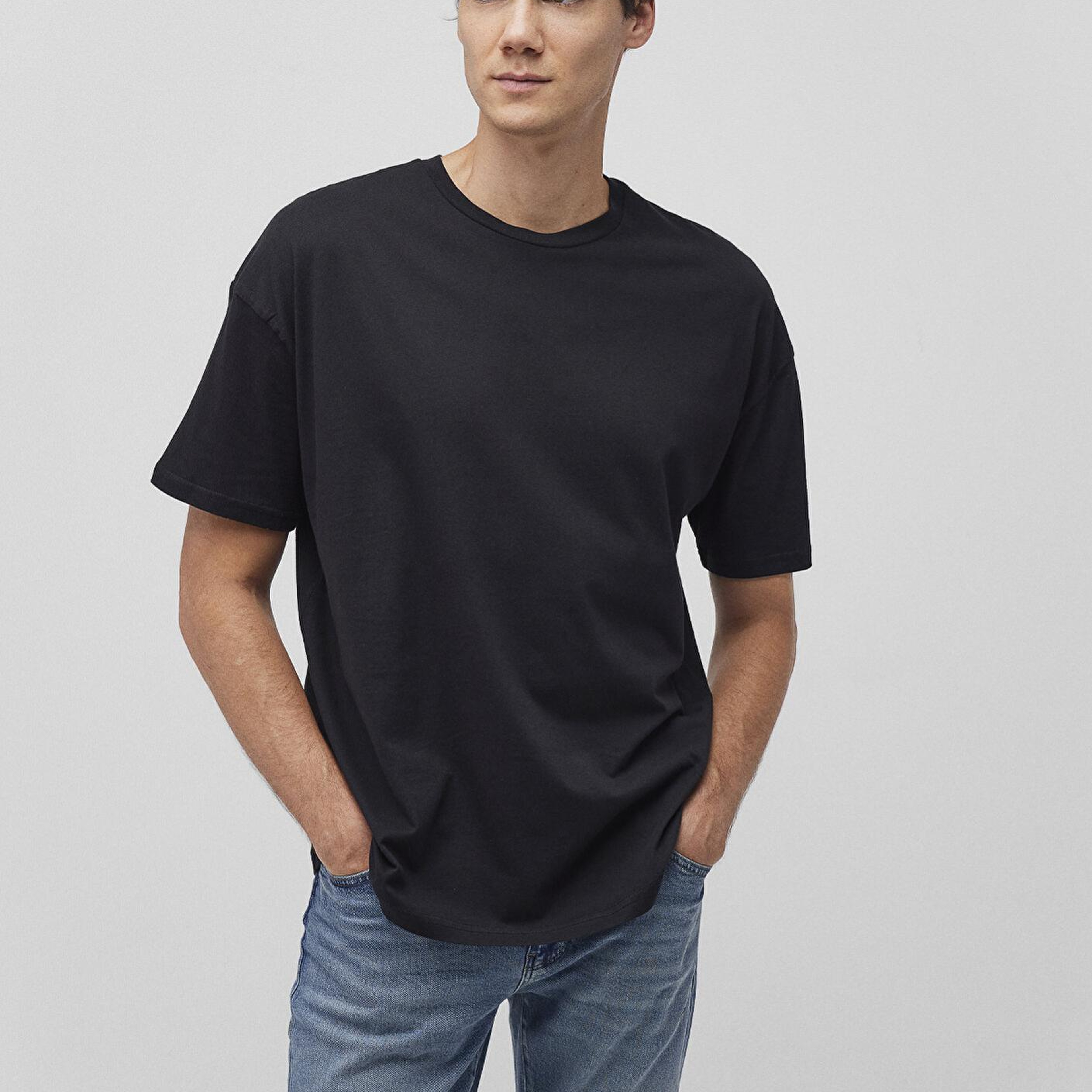 Mavi 2li Oversize Siyah Basic Tişört Oversize / Geniş Kesim 0612162-900