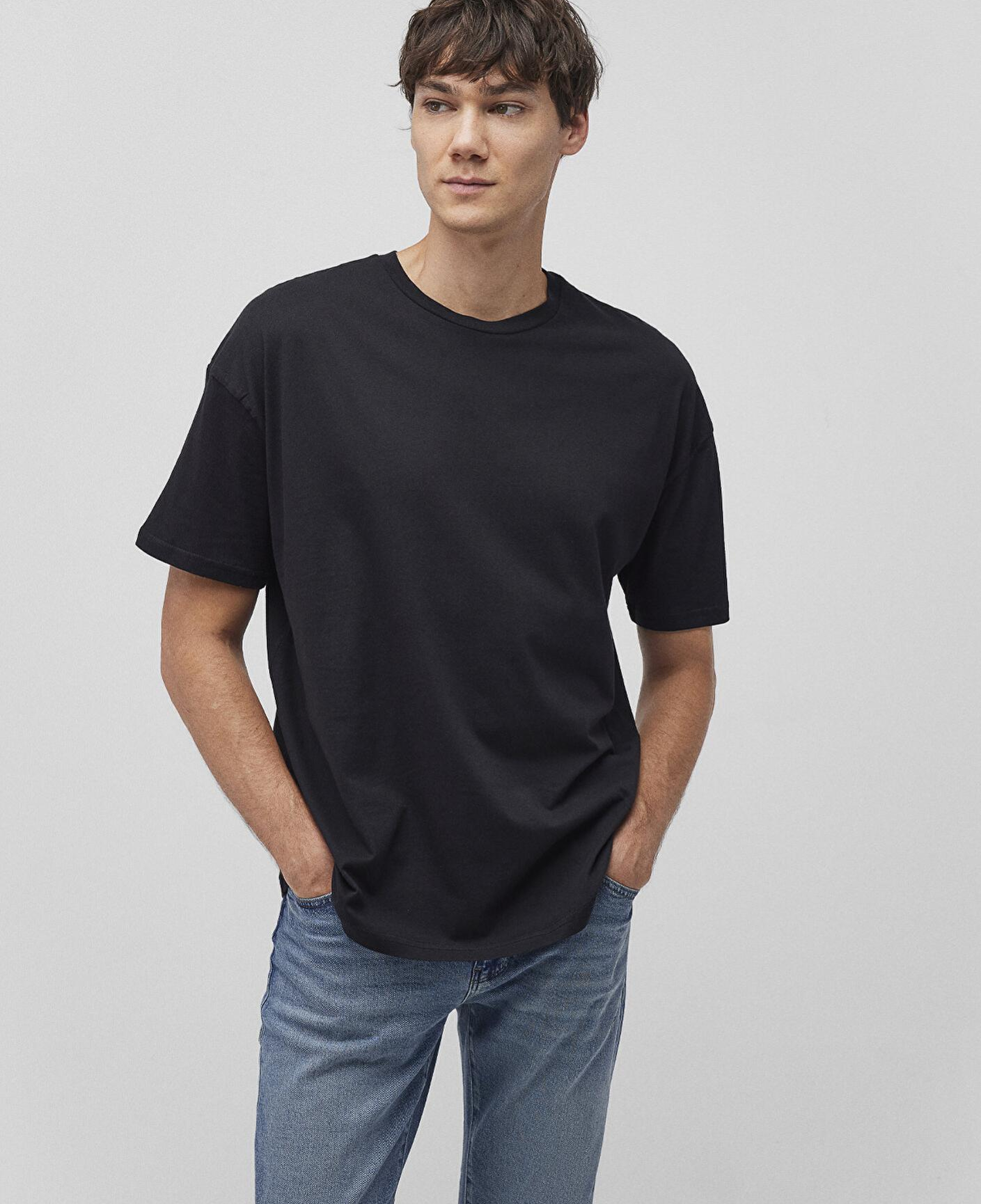 Mavi 2li Oversize Siyah Basic Tişört Oversize / Geniş Kesim 0612162-900