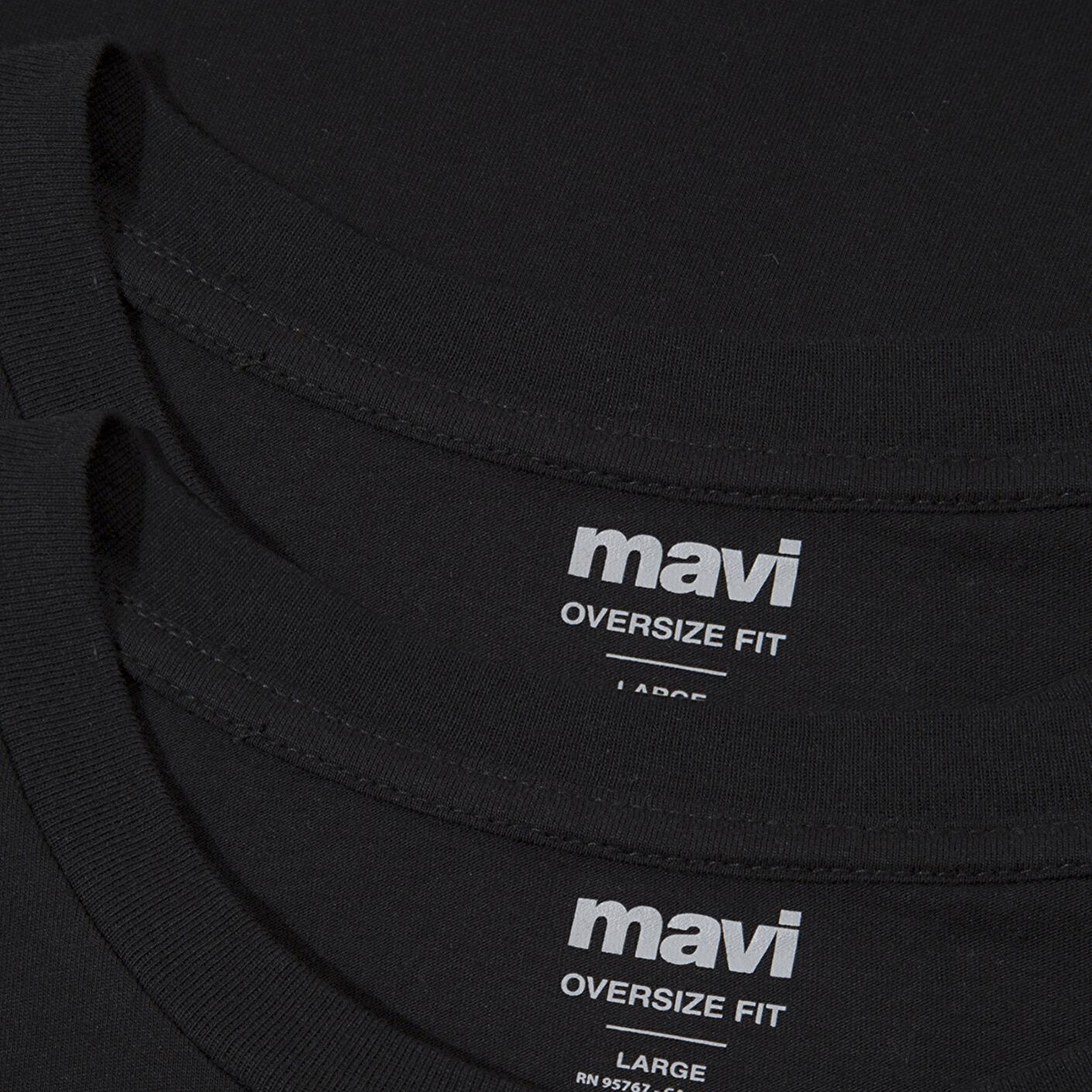 Mavi 2li Oversize Siyah Basic Tişört Oversize / Geniş Kesim 0612162-900