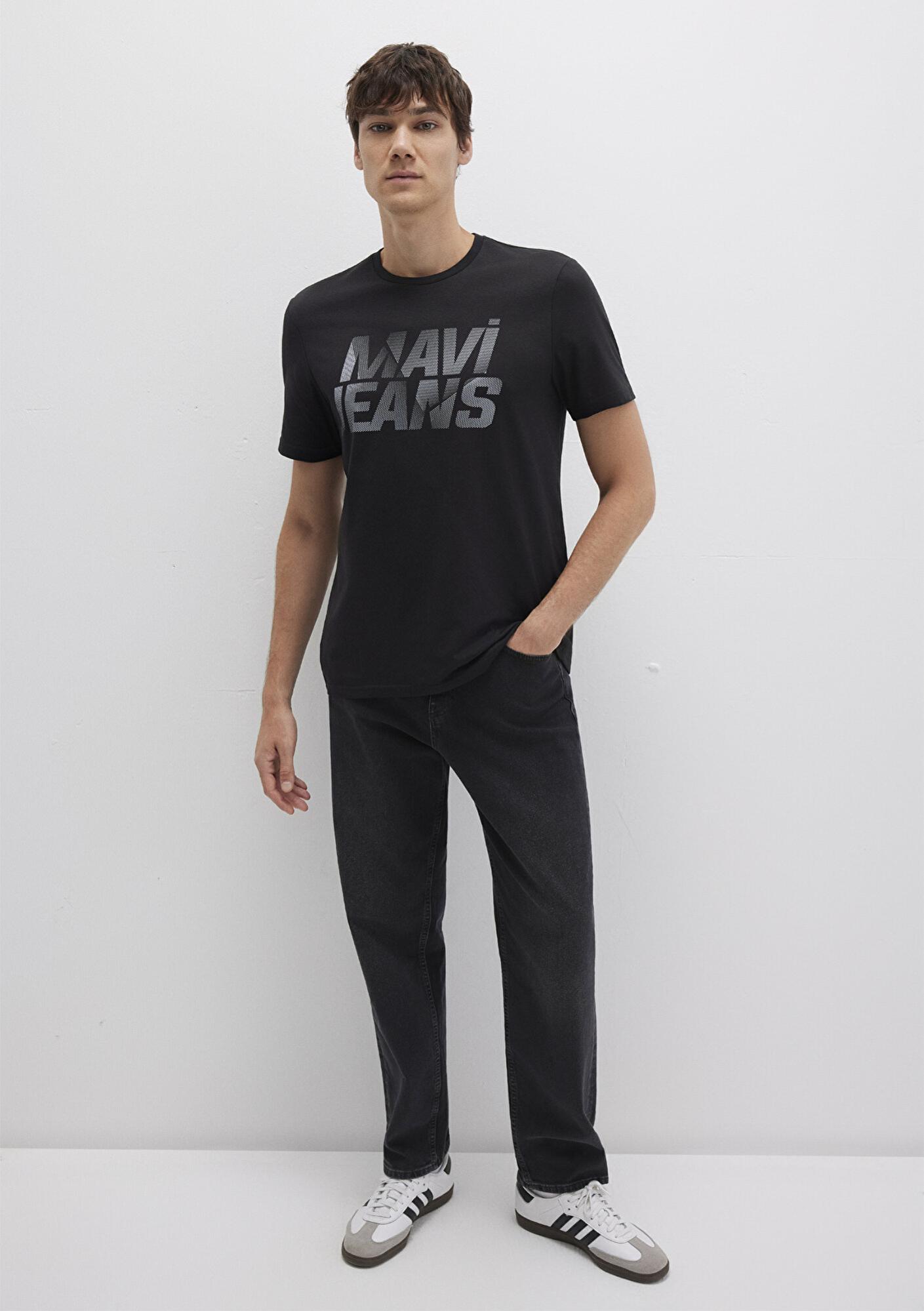 Mavi Mavi Logo Baskılı Siyah Tişört Regular Fit / Normal Kesim 0610260-900