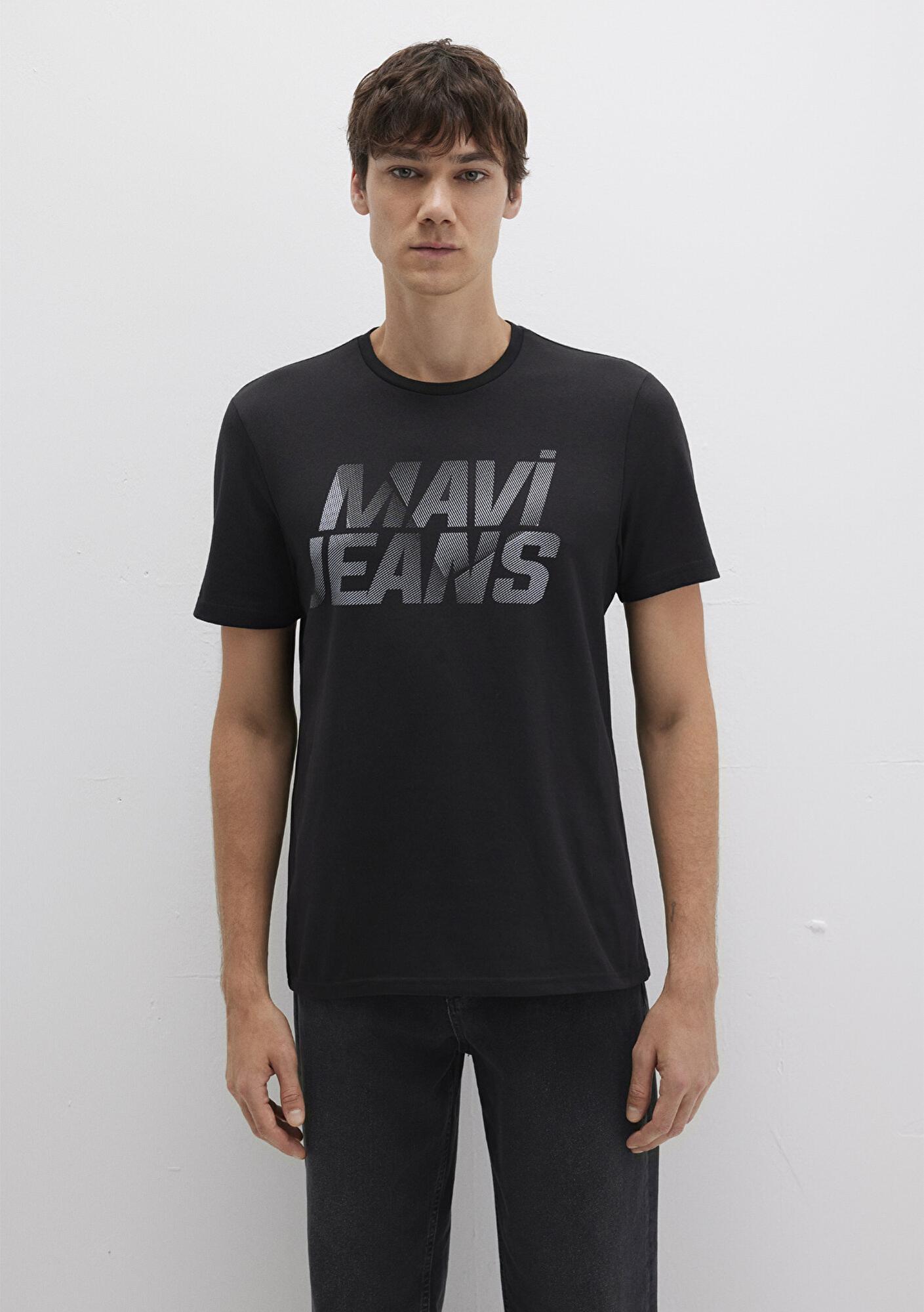 Mavi Mavi Logo Baskılı Siyah Tişört Regular Fit / Normal Kesim 0610260-900