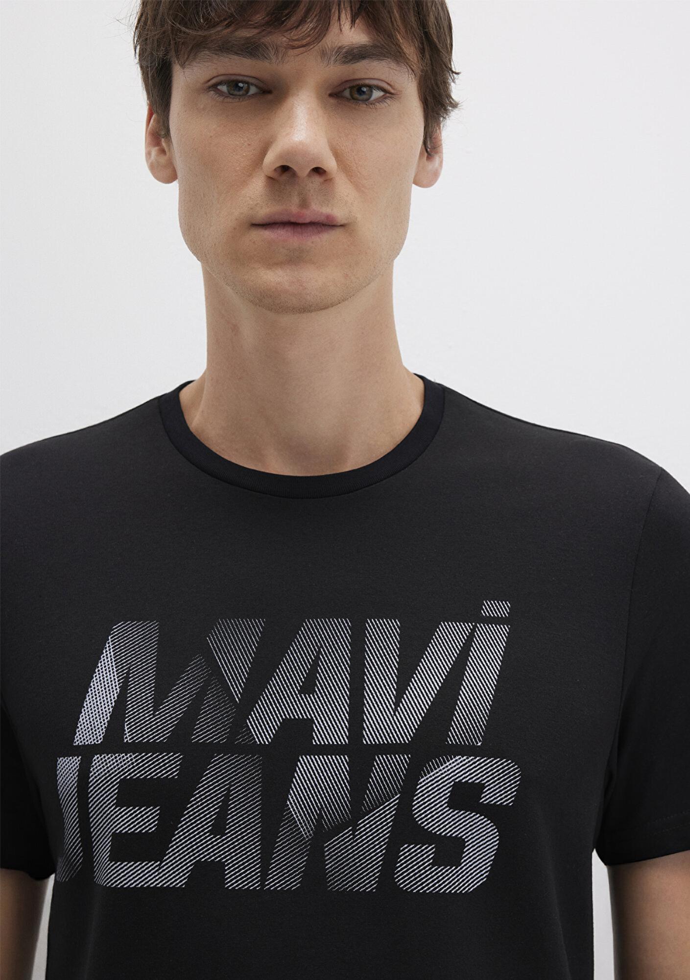 Mavi Mavi Logo Baskılı Siyah Tişört Regular Fit / Normal Kesim 0610260-900