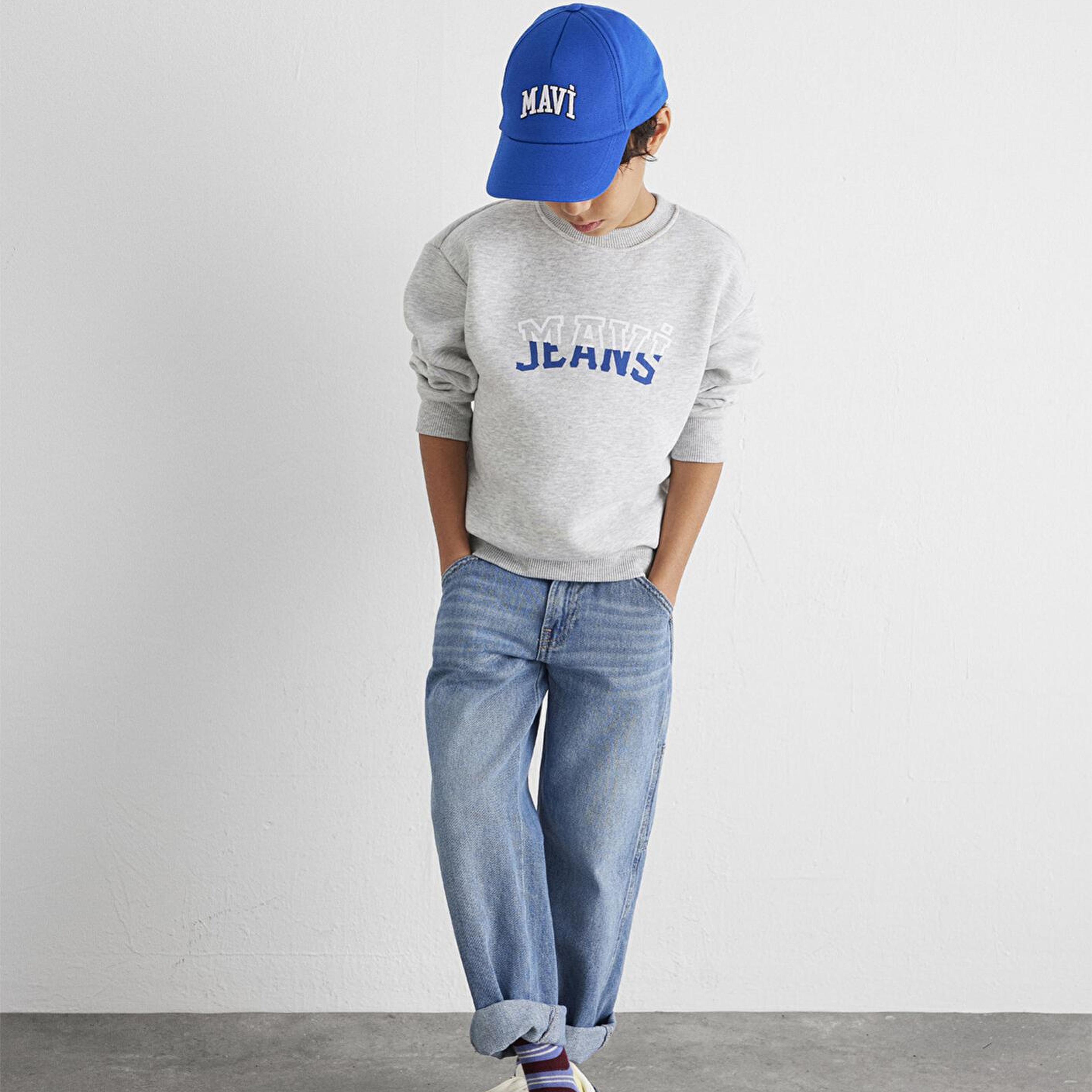 Mavi Mavi Logo Baskılı Gri Sweatshirt 6S10031-85438