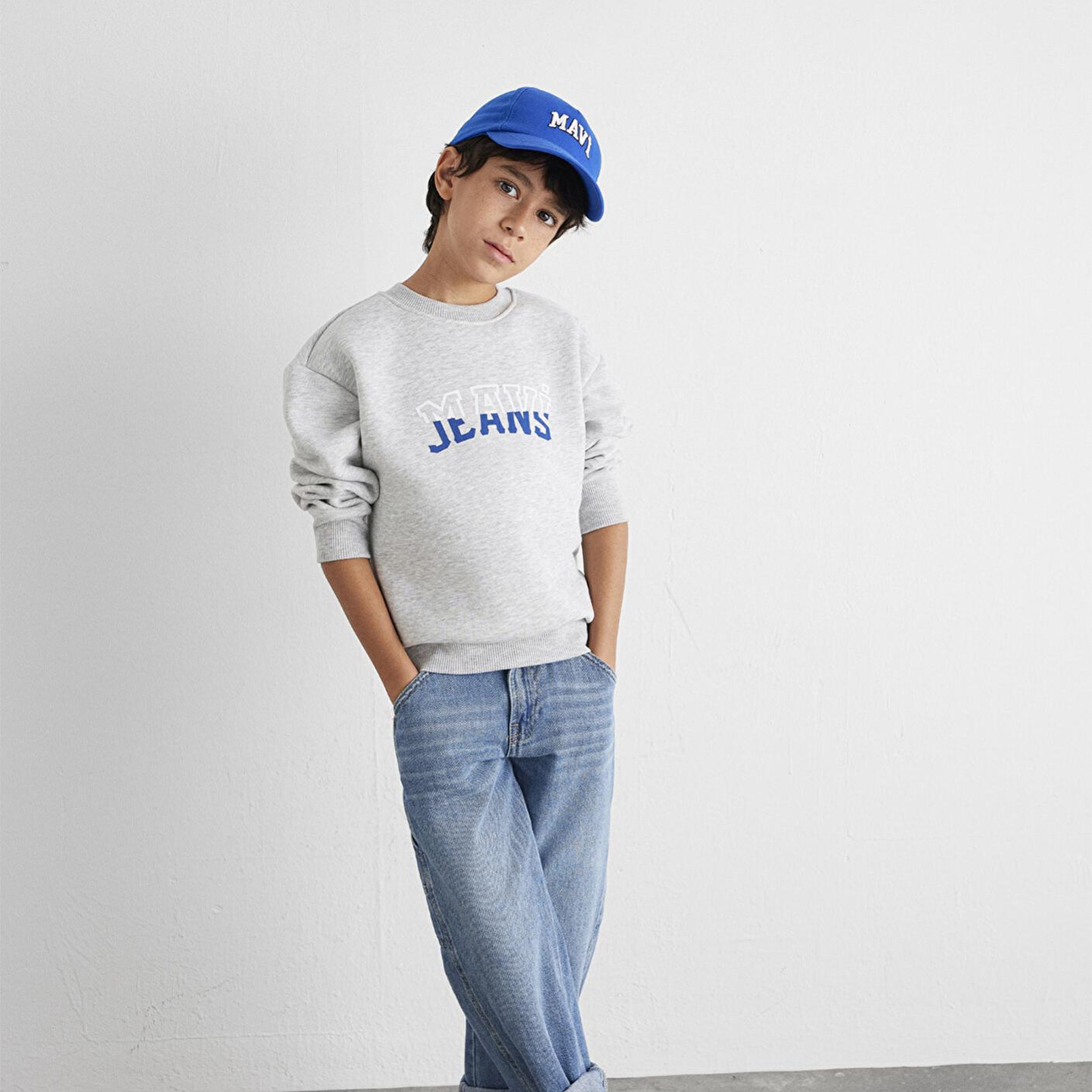 Mavi Mavi Logo Baskılı Gri Sweatshirt 6S10031-85438