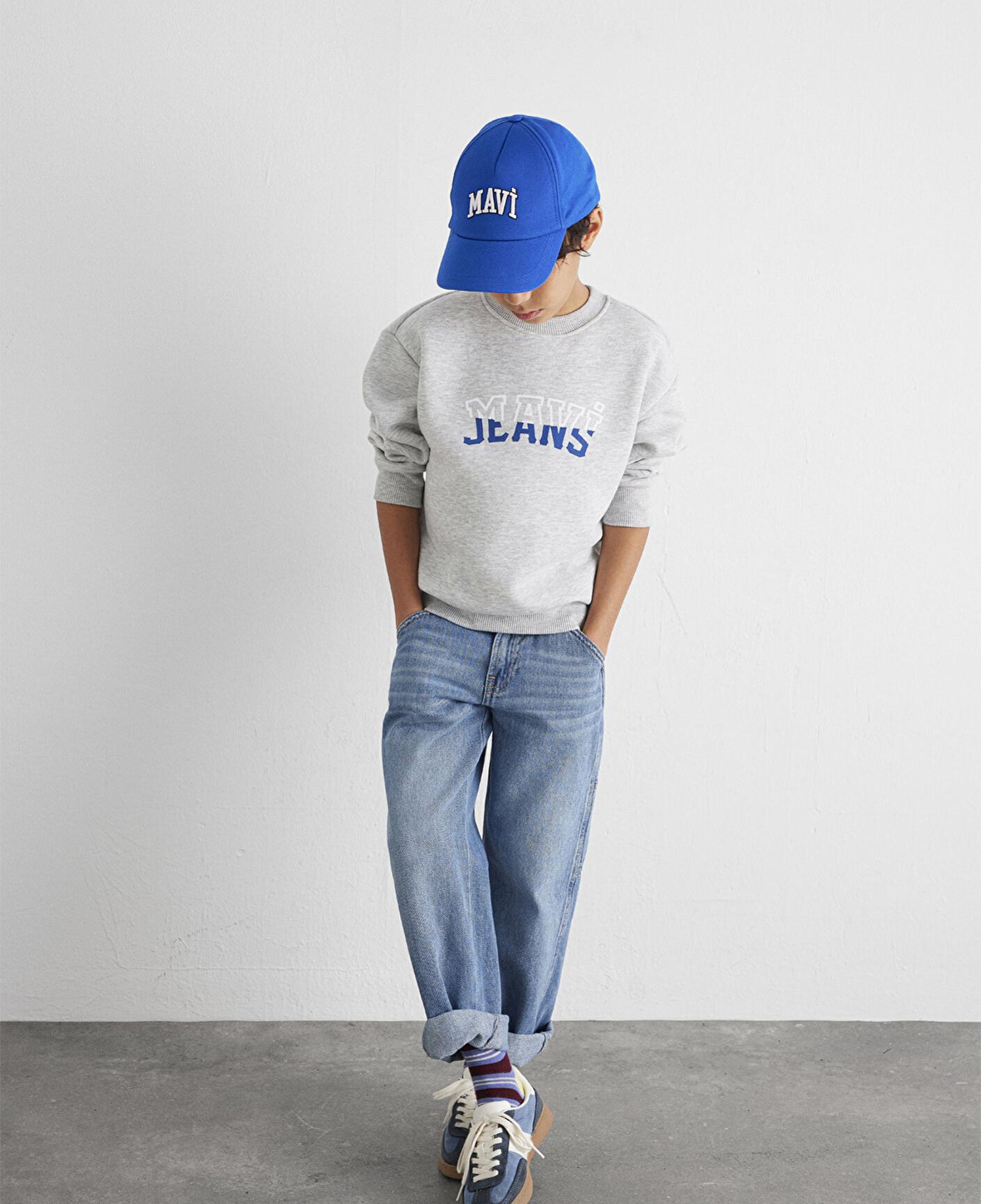 Mavi Mavi Logo Baskılı Gri Sweatshirt 6S10031-85438