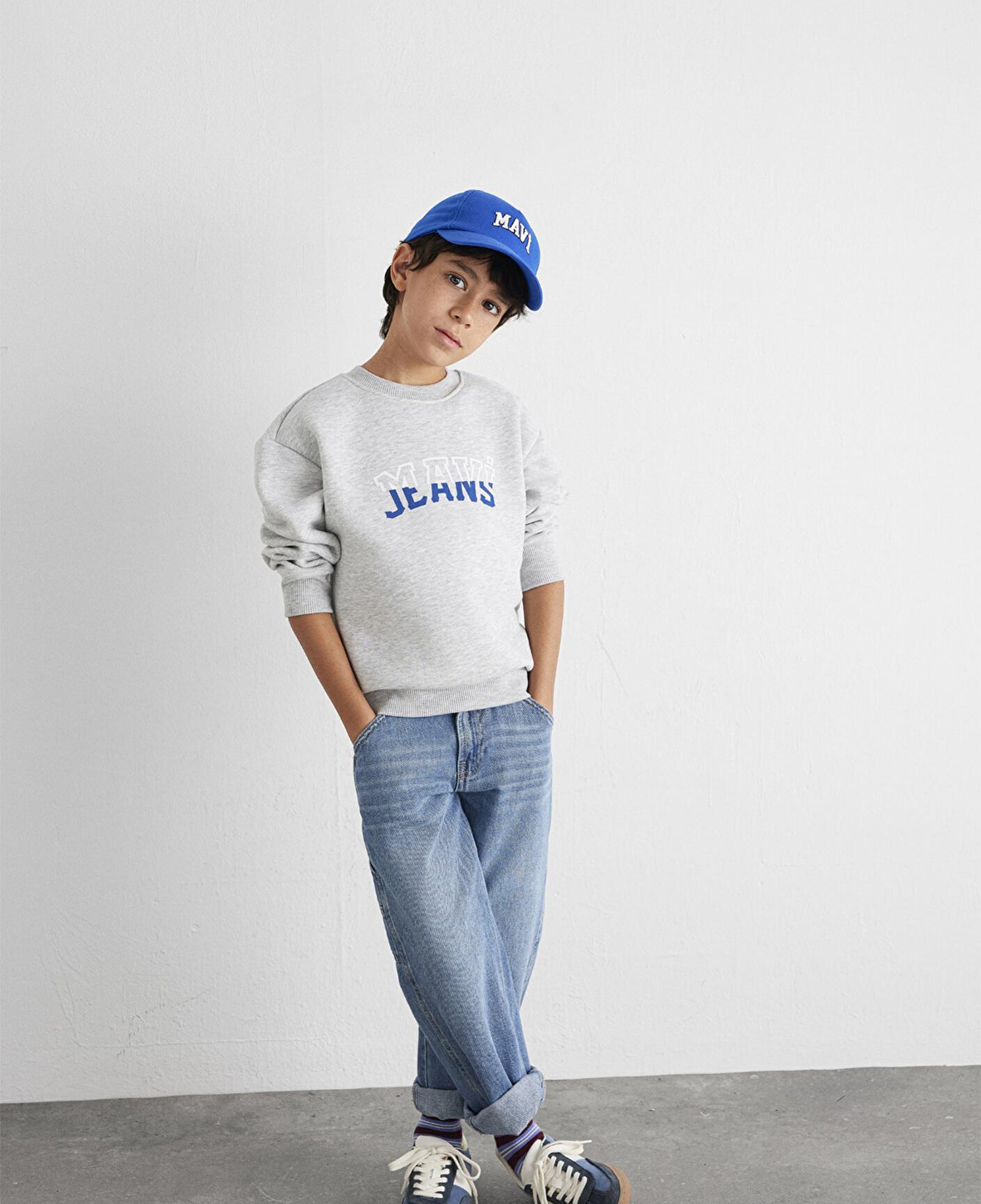 Mavi Mavi Logo Baskılı Gri Sweatshirt 6S10031-85438