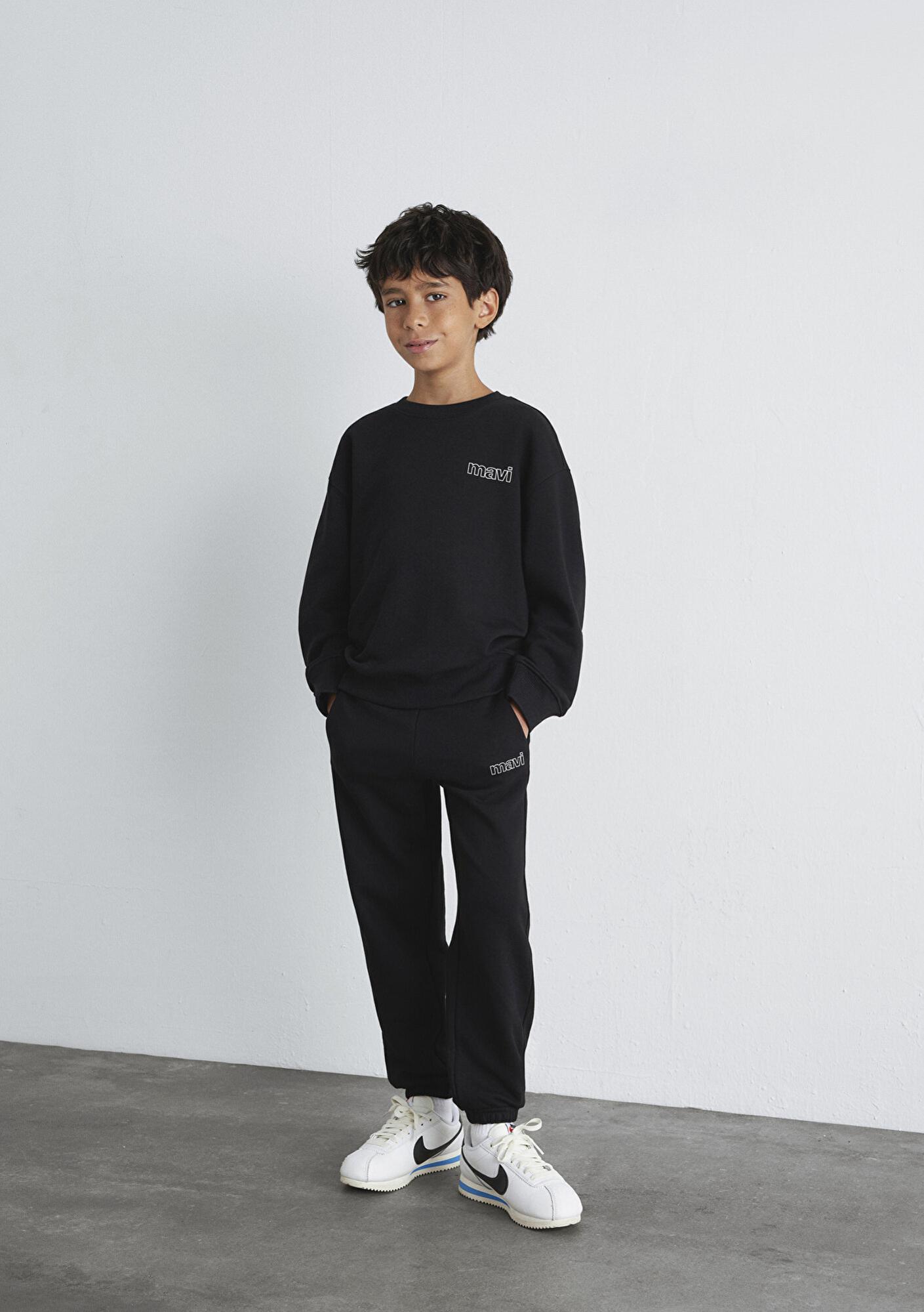 Mavi Mavi Logo Baskılı Siyah Eşofman Altı 6010004-900