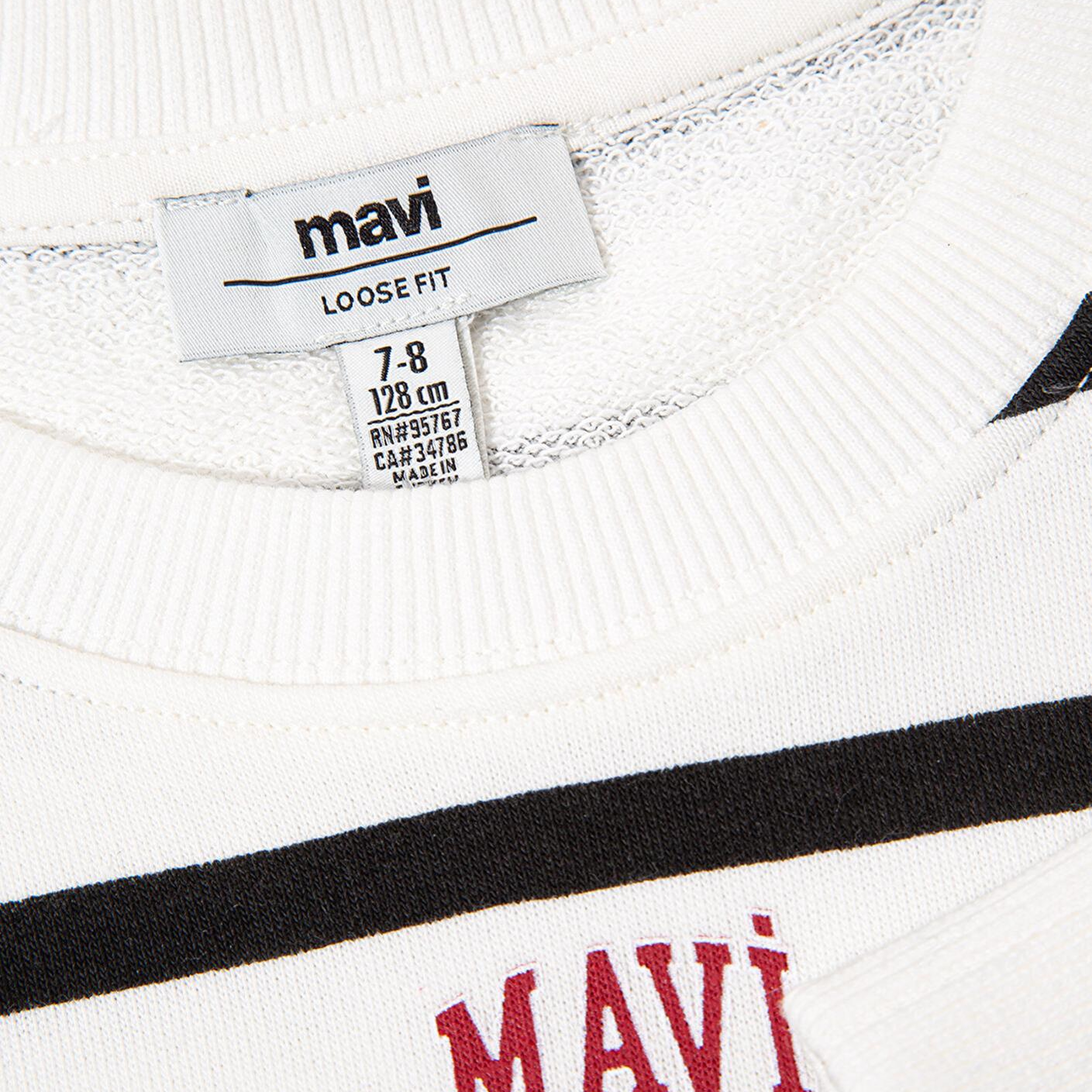 Mavi Mavi Logo Baskılı Siyah Çizgili Sweatshirt 7S10038-900