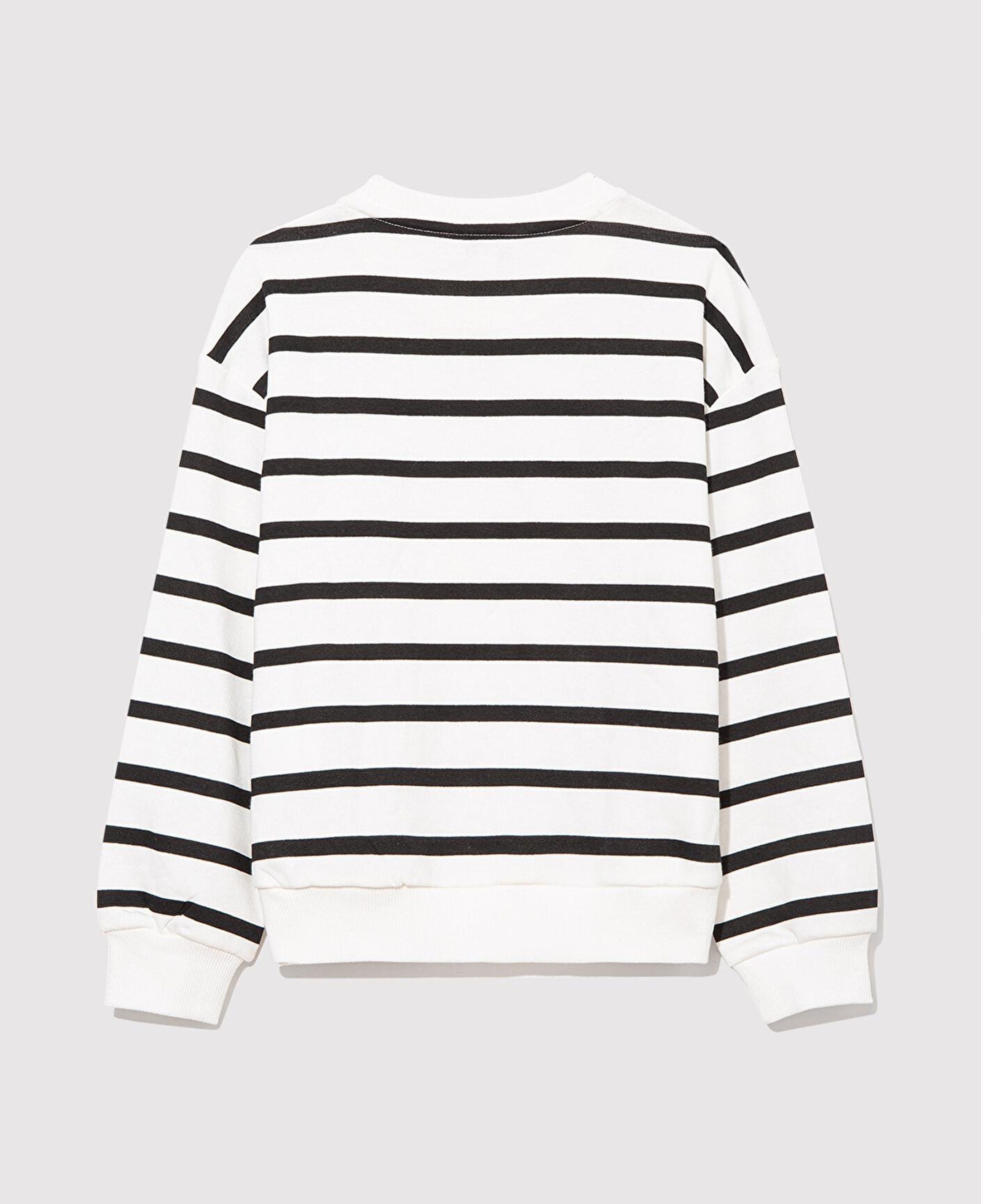 Mavi Mavi Logo Baskılı Siyah Çizgili Sweatshirt 7S10038-900