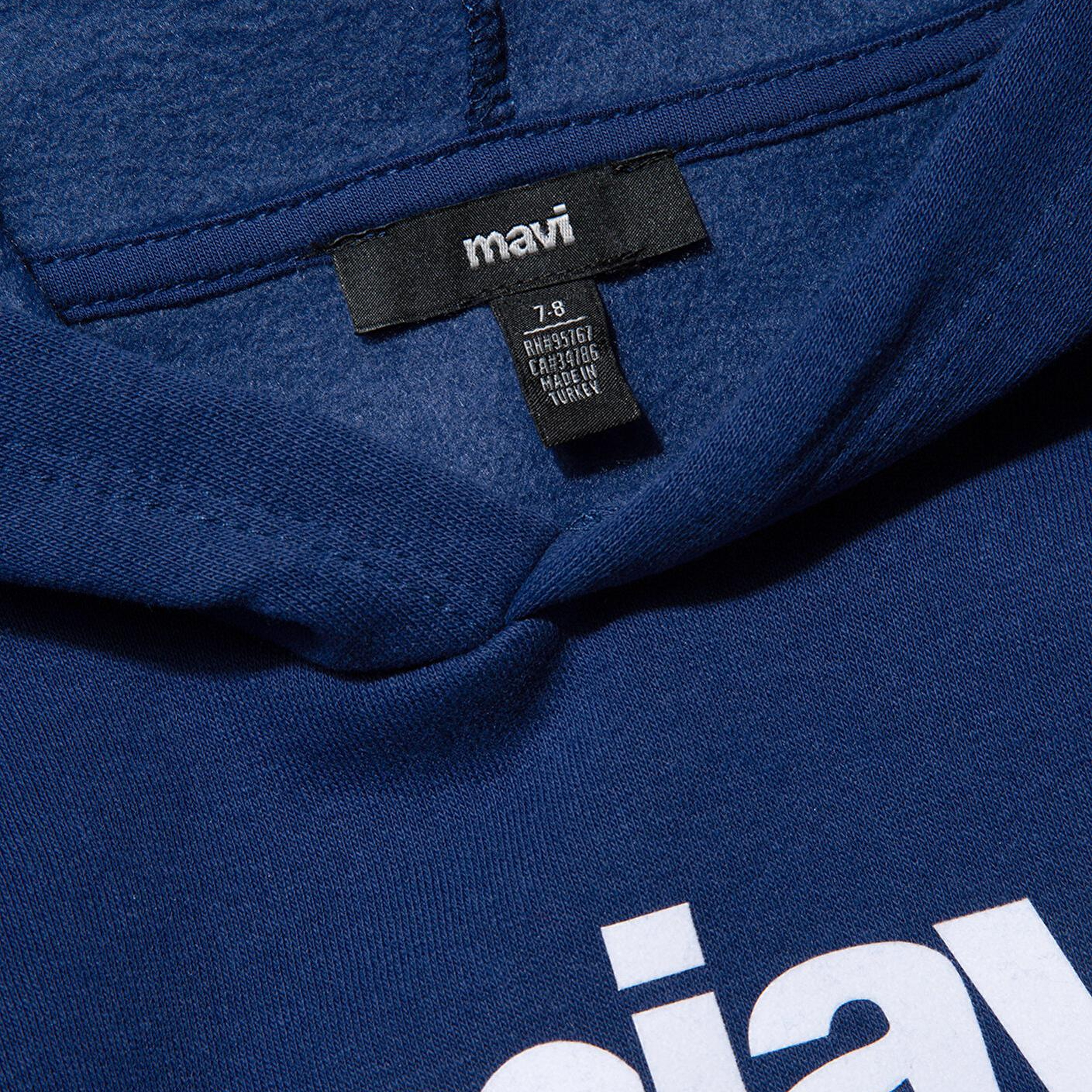 Mavi Miav Baskılı Kapüşonlu Mavi Çocuk Sweatshirt 6S10028-70722