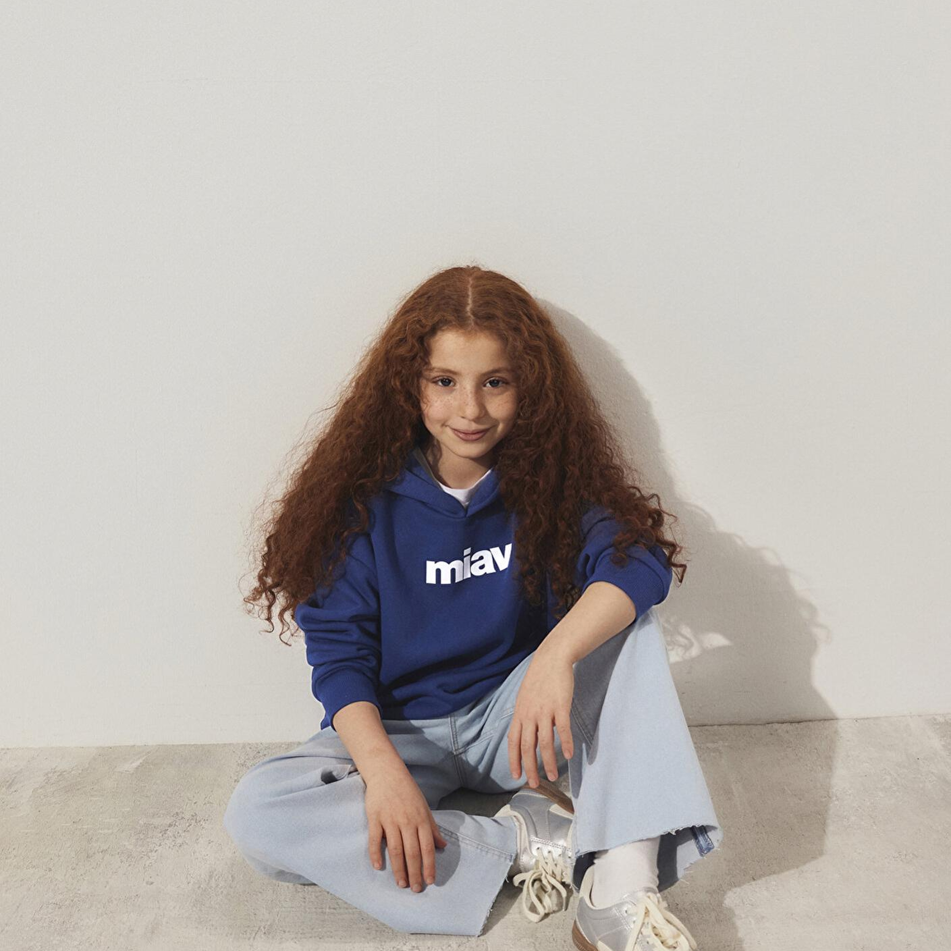 Mavi Miav Baskılı Kapüşonlu Mavi Çocuk Sweatshirt 6S10028-70722