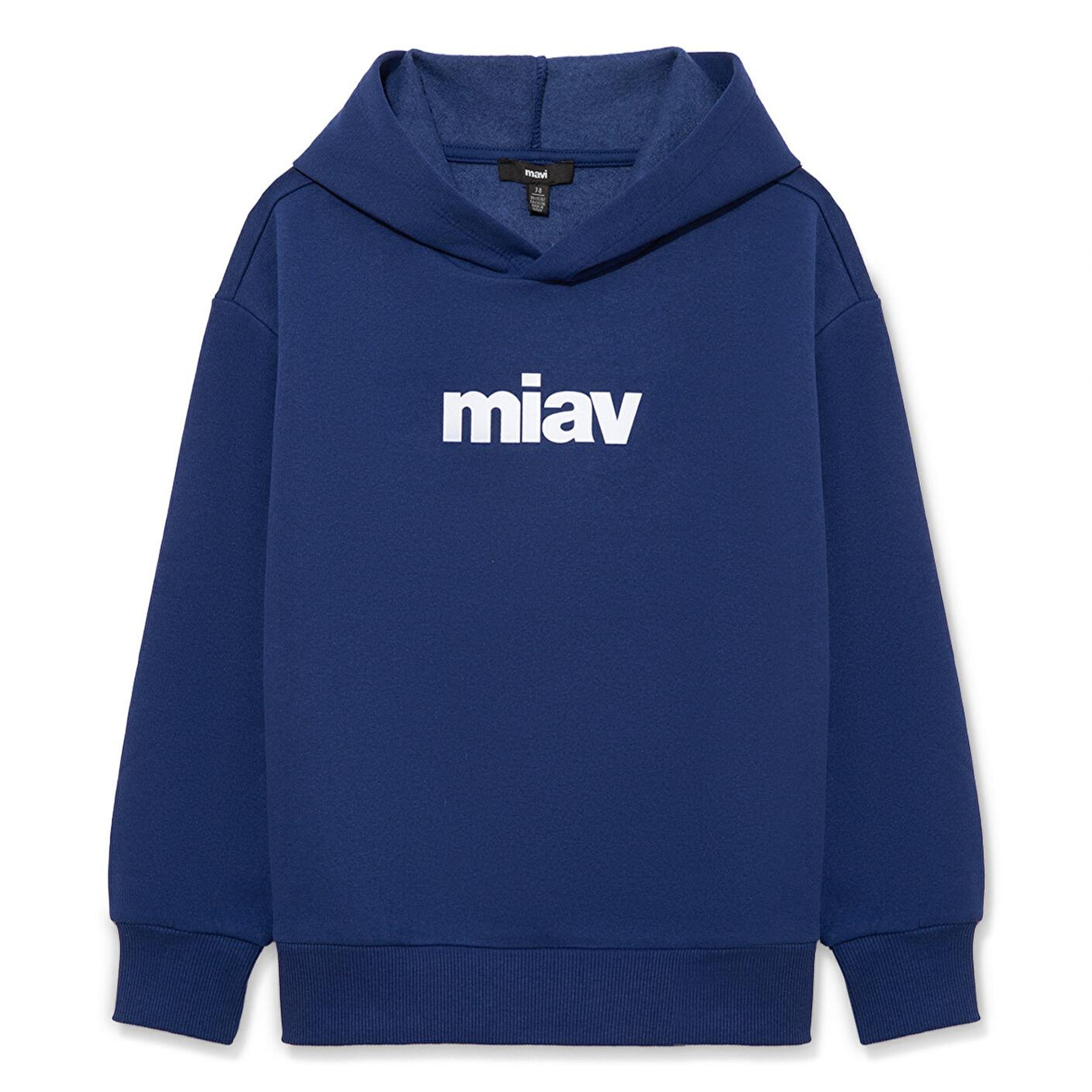 Mavi Miav Baskılı Kapüşonlu Mavi Çocuk Sweatshirt 6S10028-70722