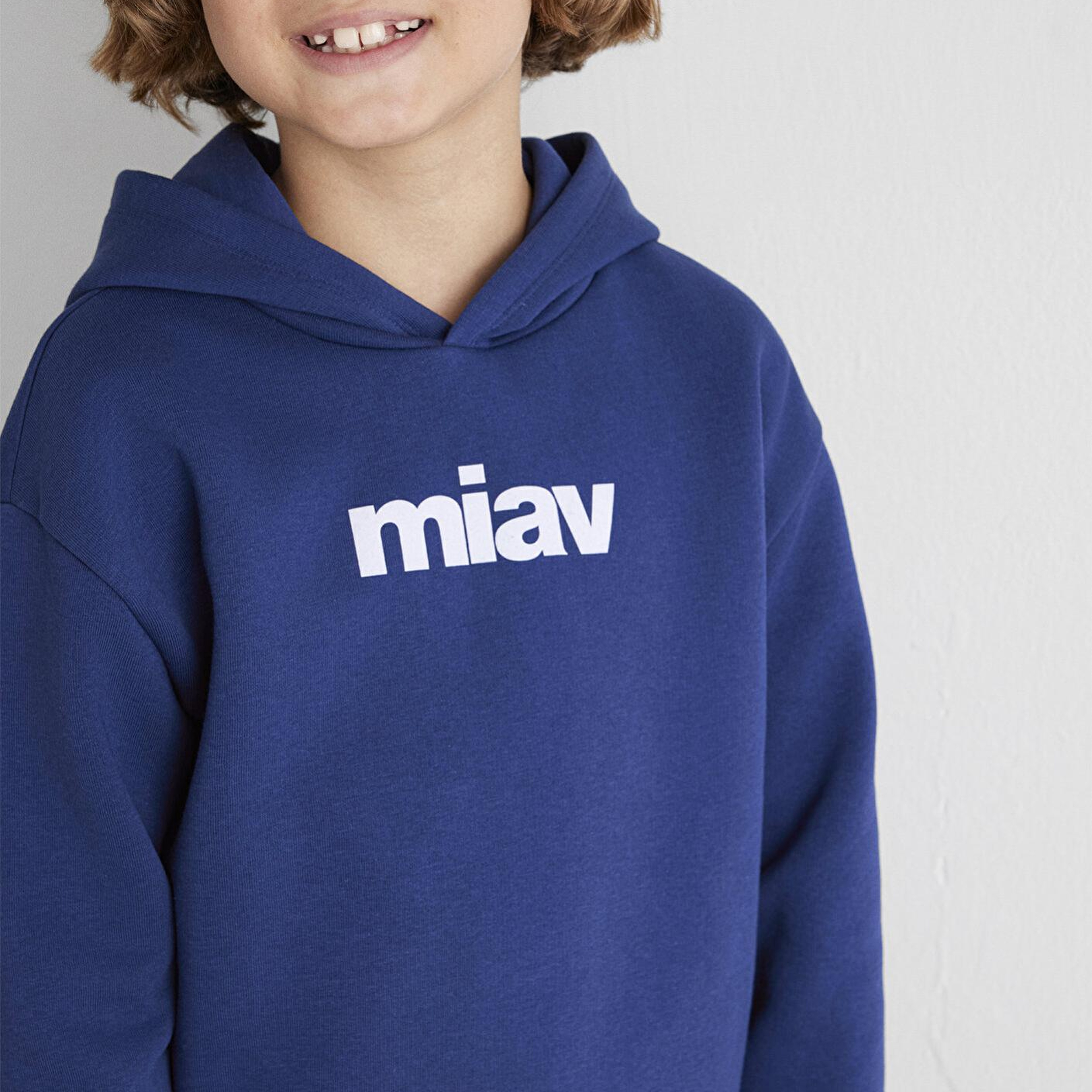Mavi Miav Baskılı Kapüşonlu Mavi Çocuk Sweatshirt 6S10028-70722