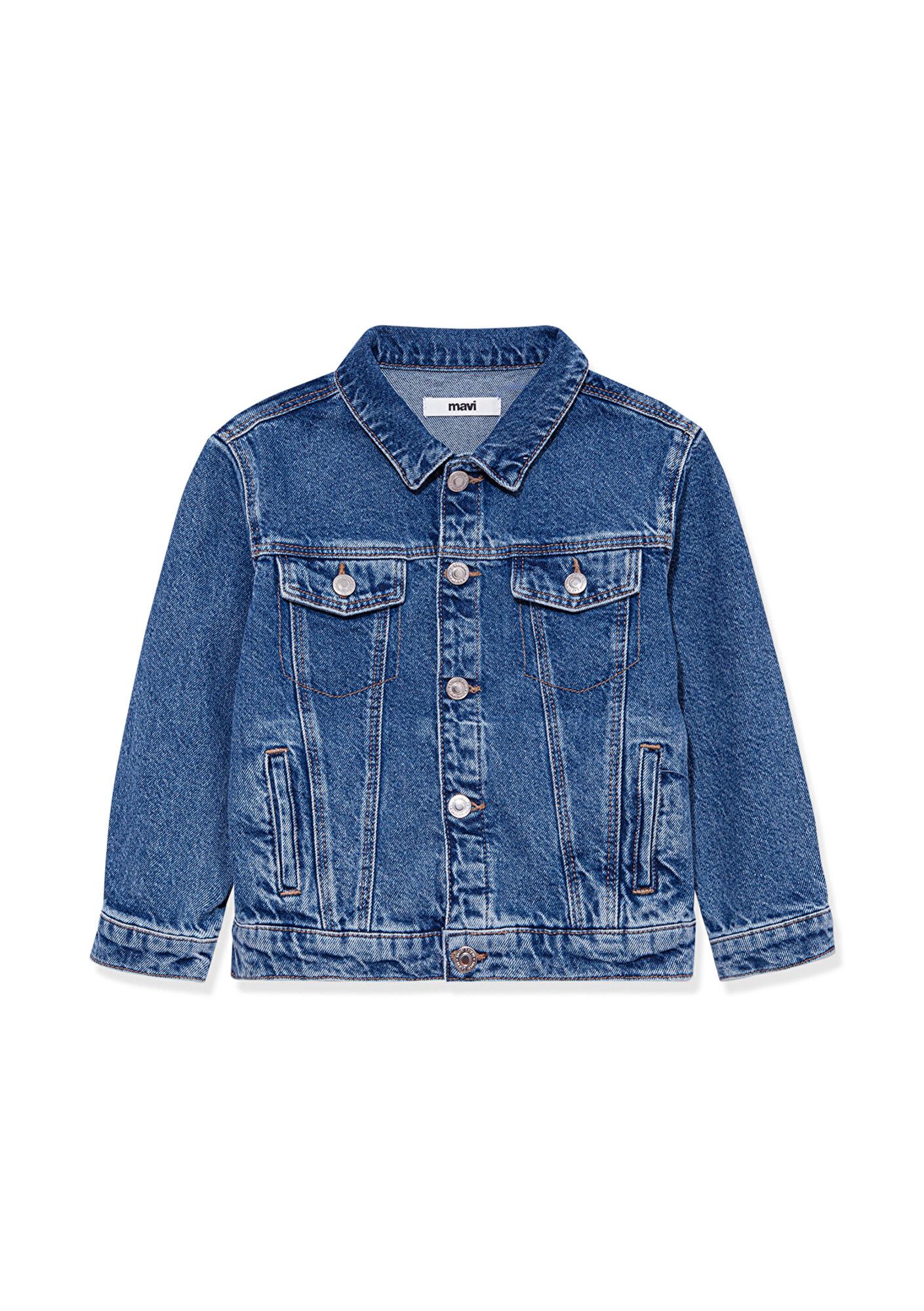 Mavi Ken 90lar Koyu Mavi Jean Ceket 6110001-86708