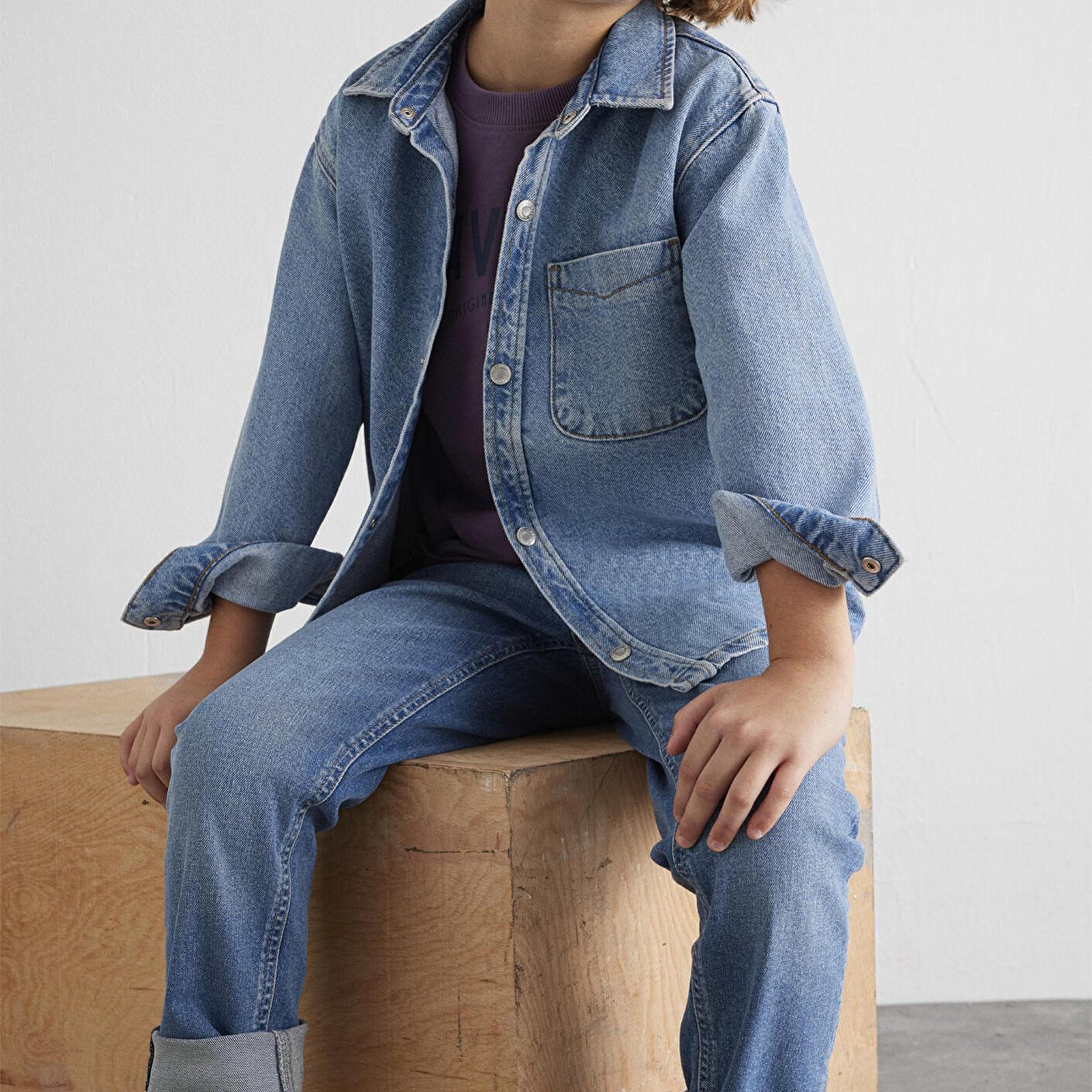 Mavi Bob 90lar Indigo Mavisi Jean Gömlek Oversize / Geniş Kesim 6210000-86709