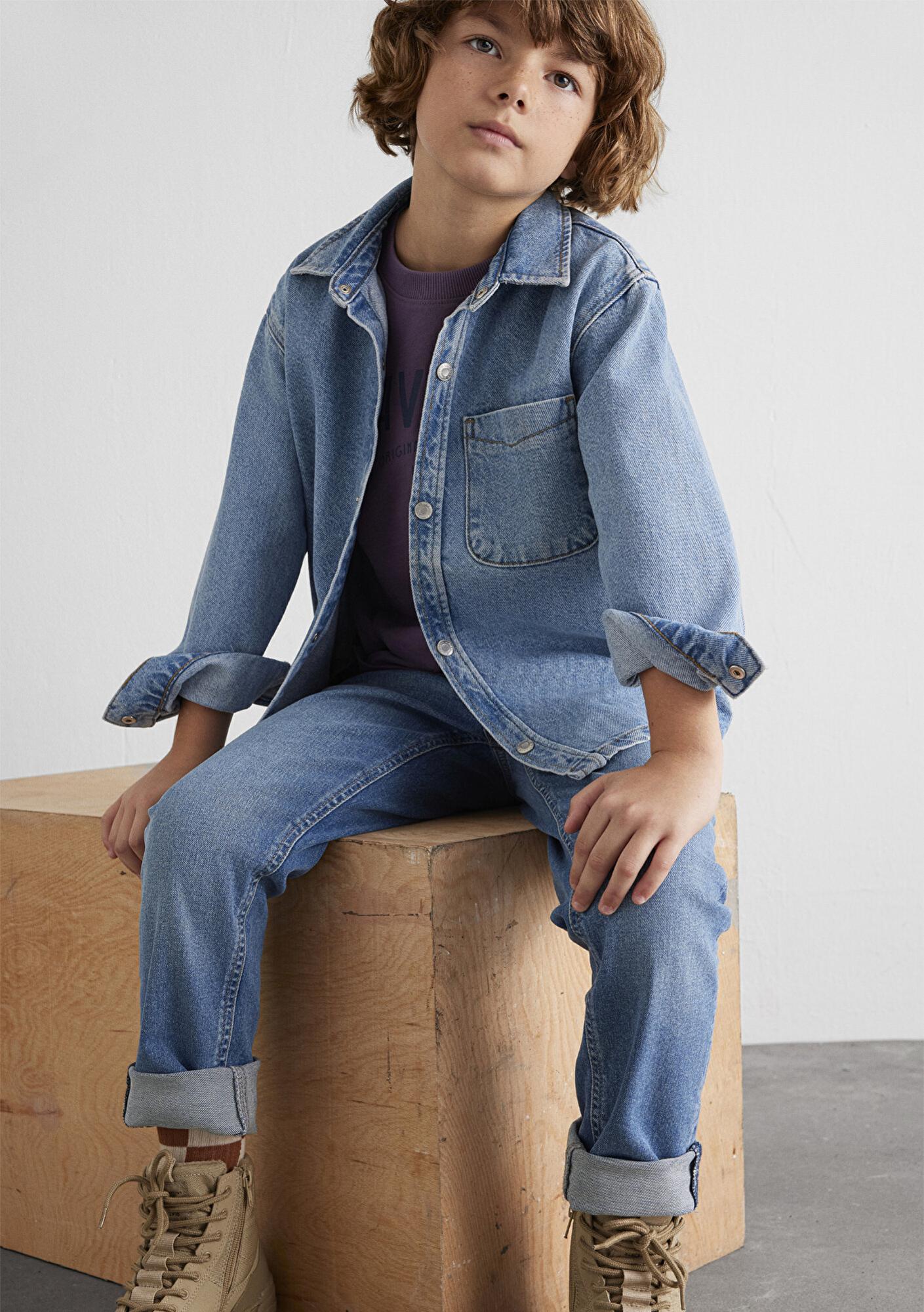 Mavi Bob 90lar Indigo Mavisi Jean Gömlek Oversize / Geniş Kesim 6210000-86709