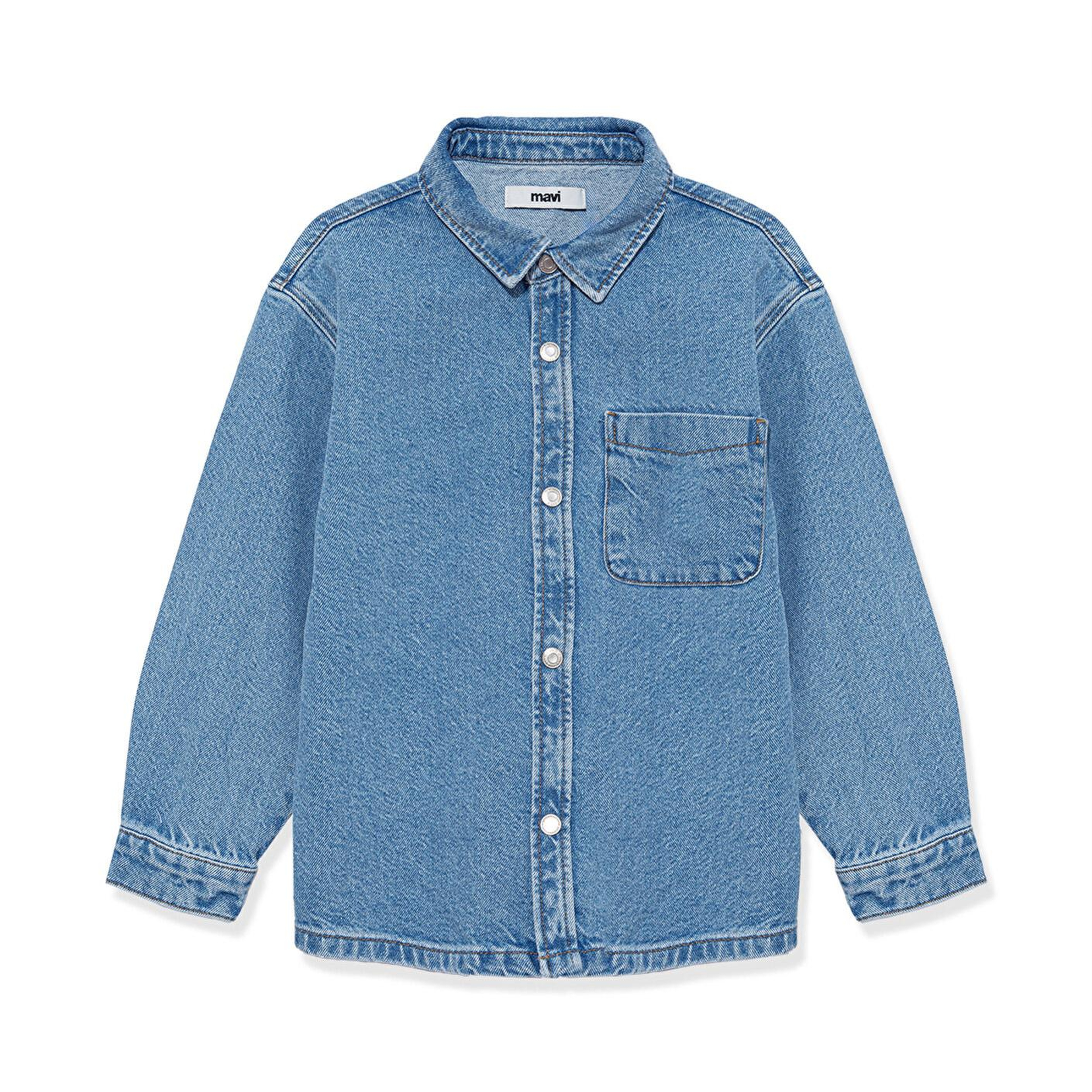 Mavi Bob 90lar Indigo Mavisi Jean Gömlek Oversize / Geniş Kesim 6210000-86709