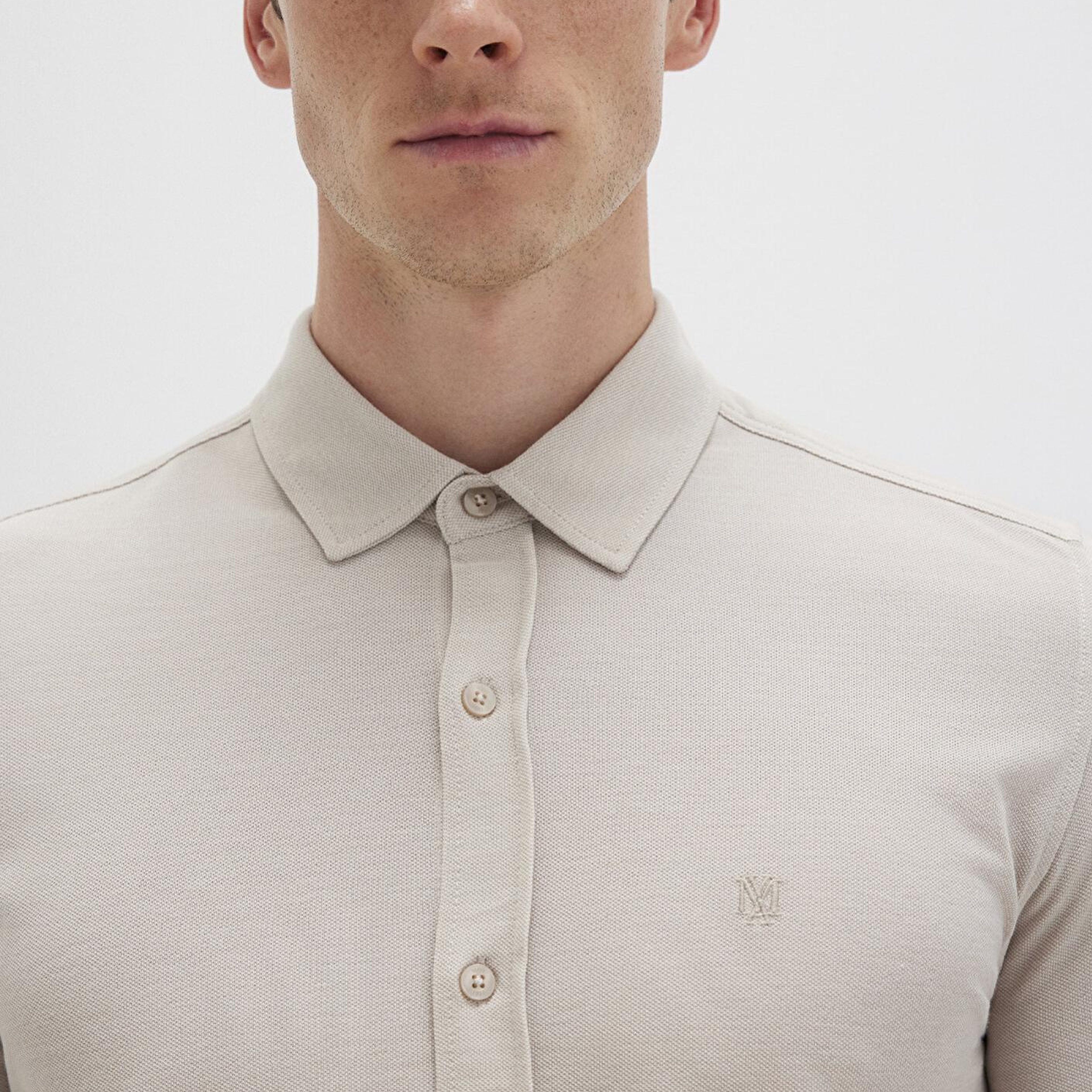 Mavi Bej Örme Gömlek Fitted / Vücuda Oturan Kesim 0210294-70145