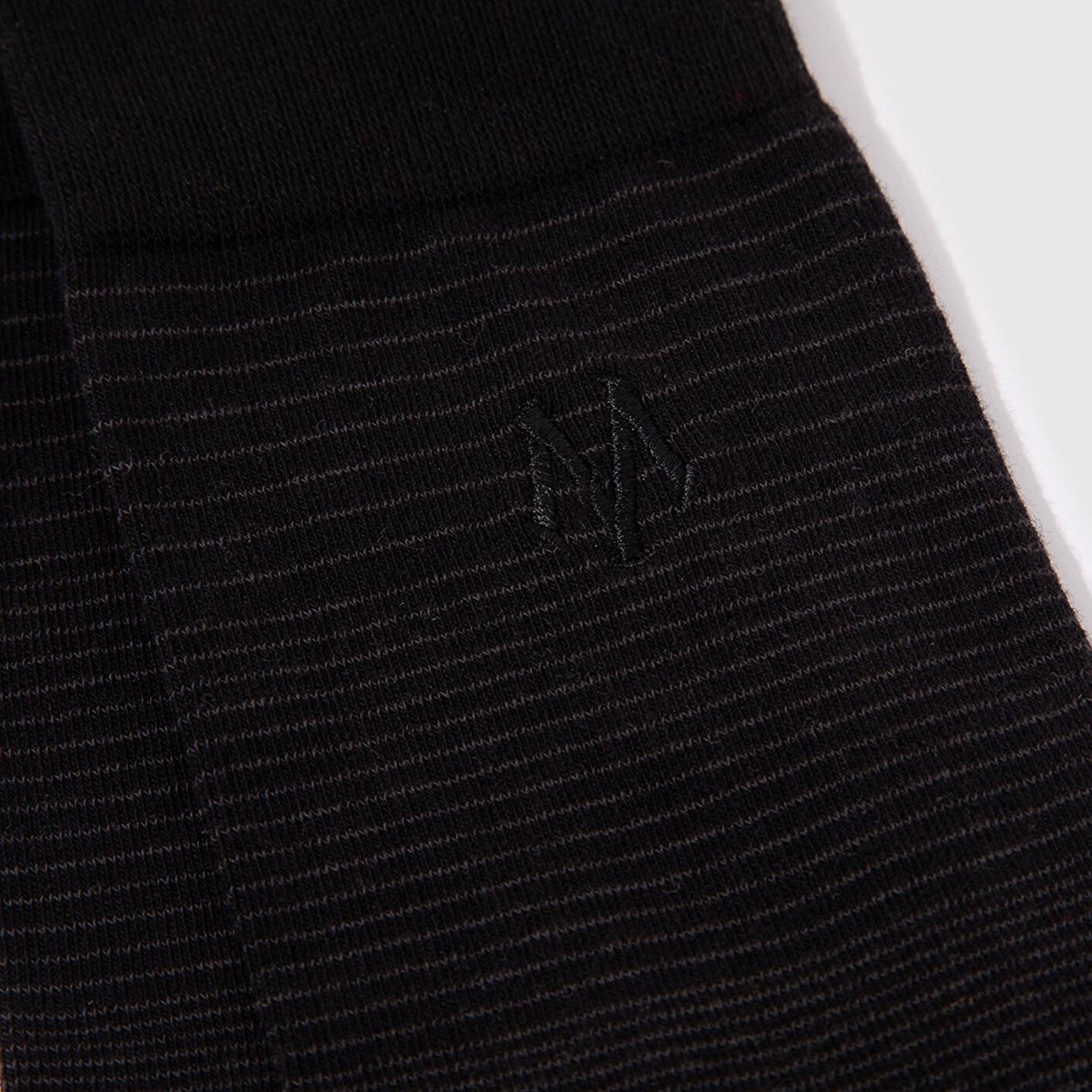 Mavi Mühür Logo Baskılı Siyah Soket Çorap 0911364-900