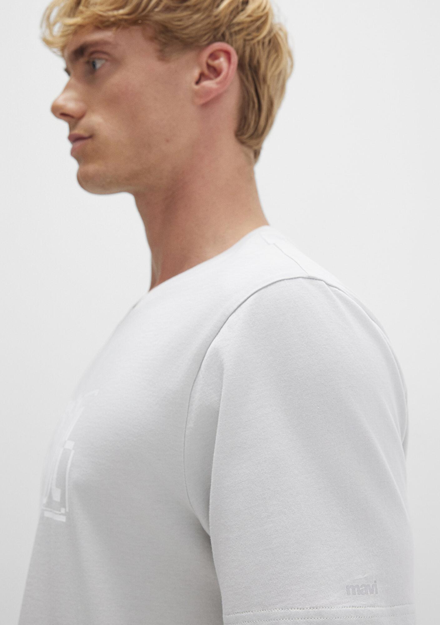 Mavi İstanbul Baskılı Gri Tişört Regular Fit / Normal Kesim 0611789-80618