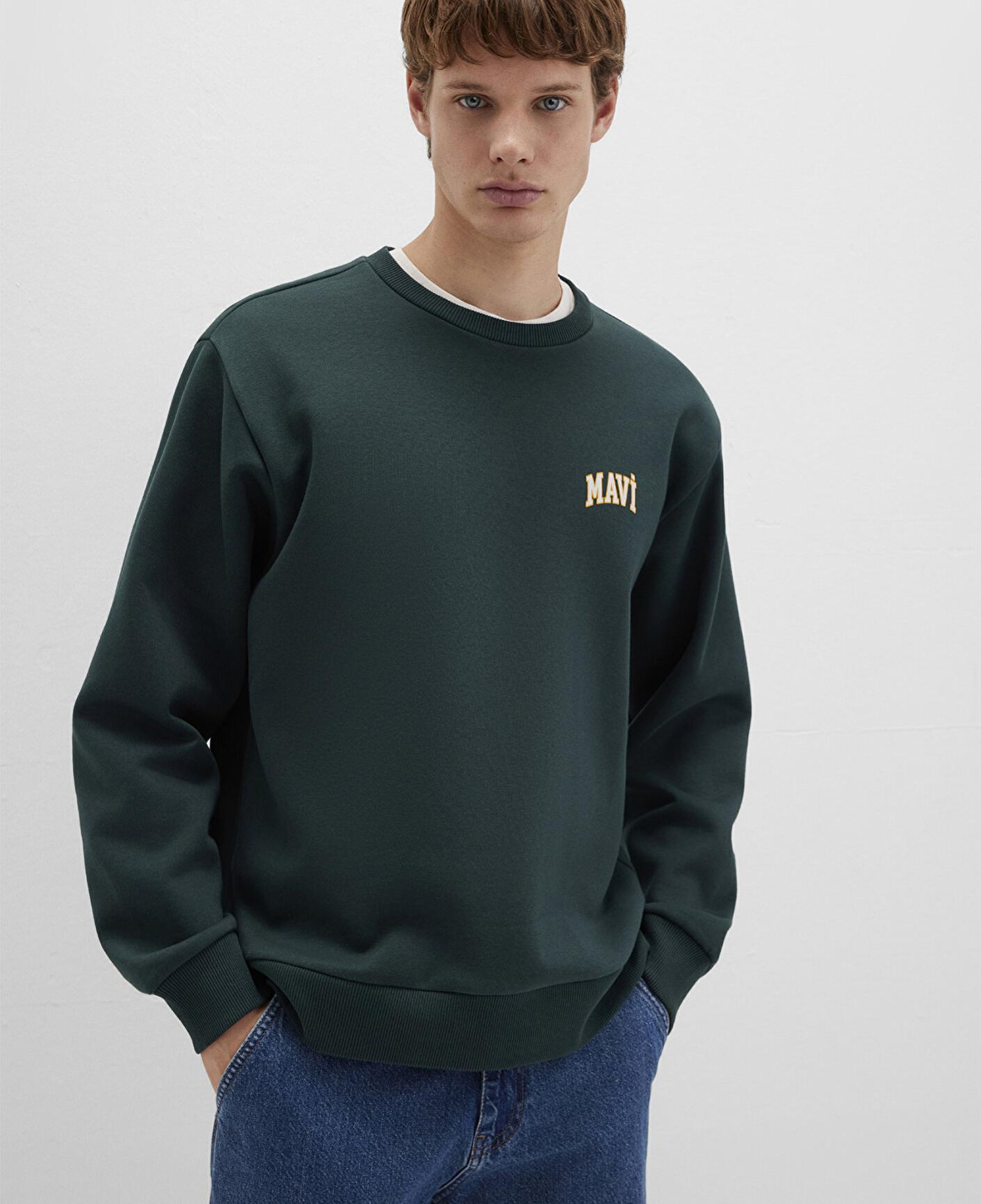 Mavi Mavi Logo Baskılı Yeşil Sweatshirt 0611716-81570