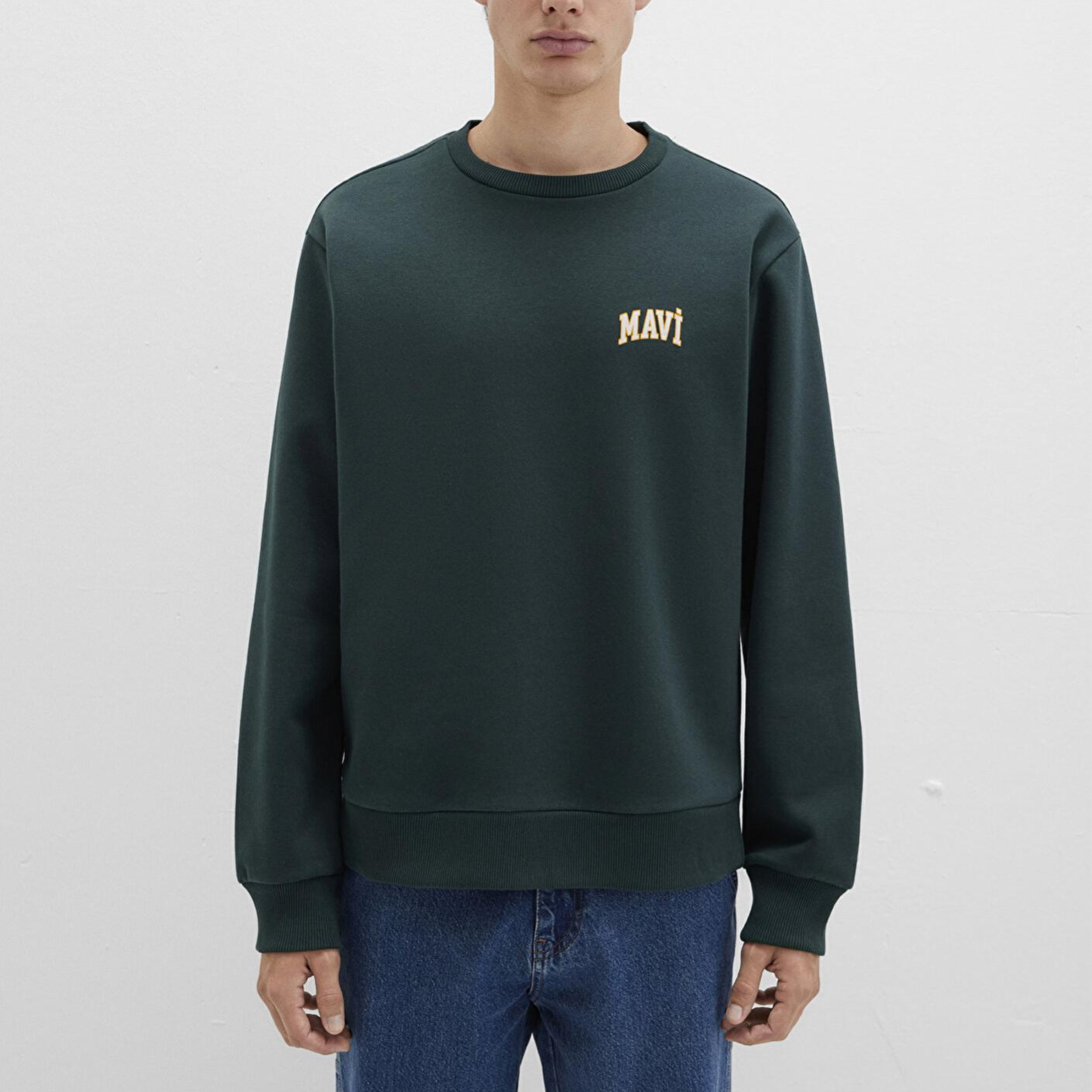 Mavi Mavi Logo Baskılı Yeşil Sweatshirt 0611716-81570