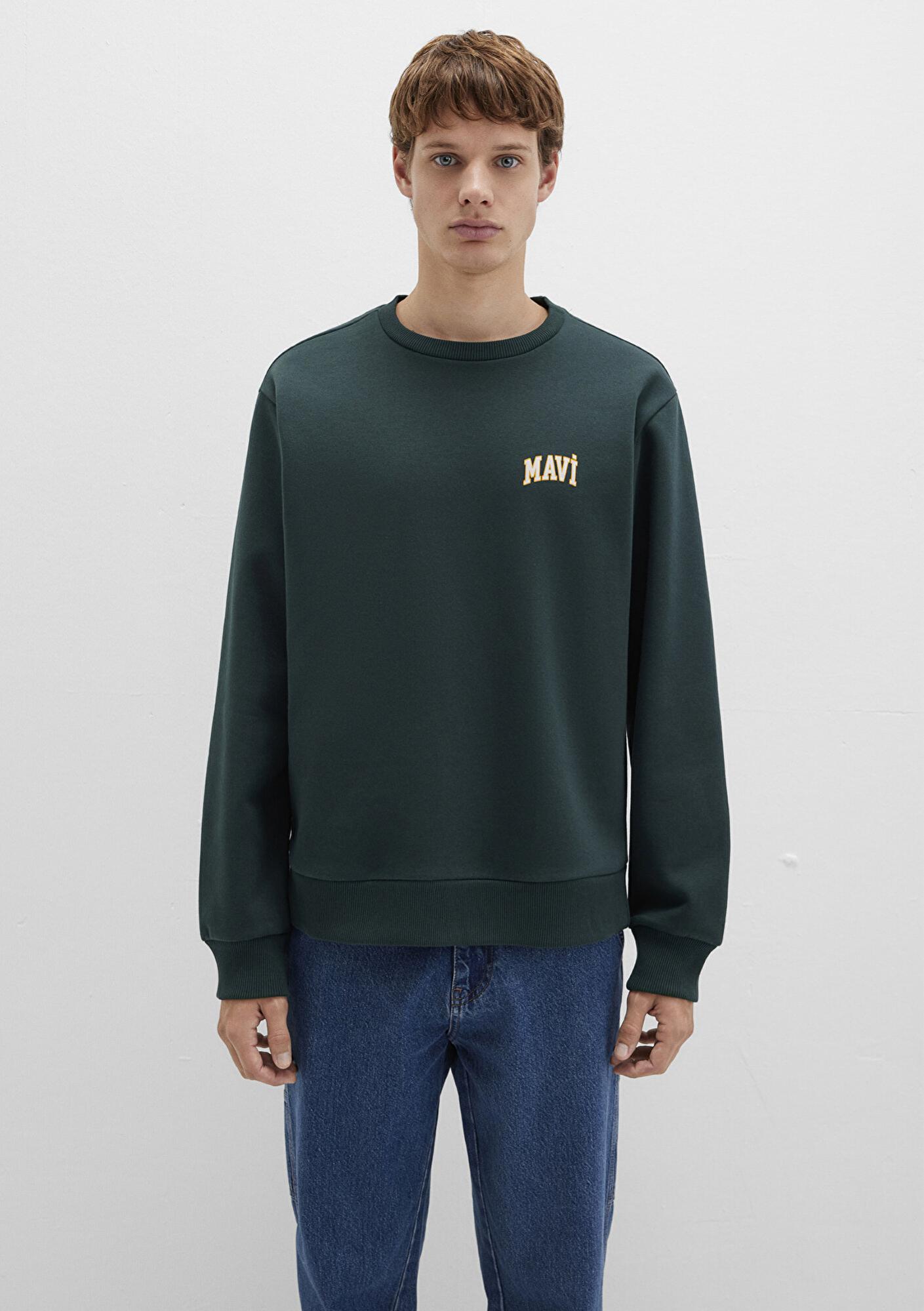 Mavi Mavi Logo Baskılı Yeşil Sweatshirt 0611716-81570