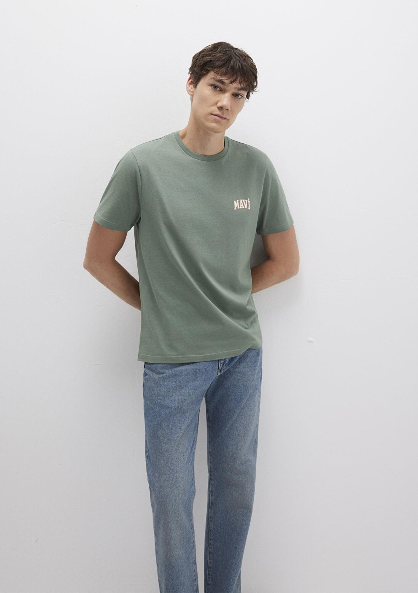 Mavi Mavi Logo Baskılı Yeşil Tişört Regular Fit / Normal Kesim 0611714-71483