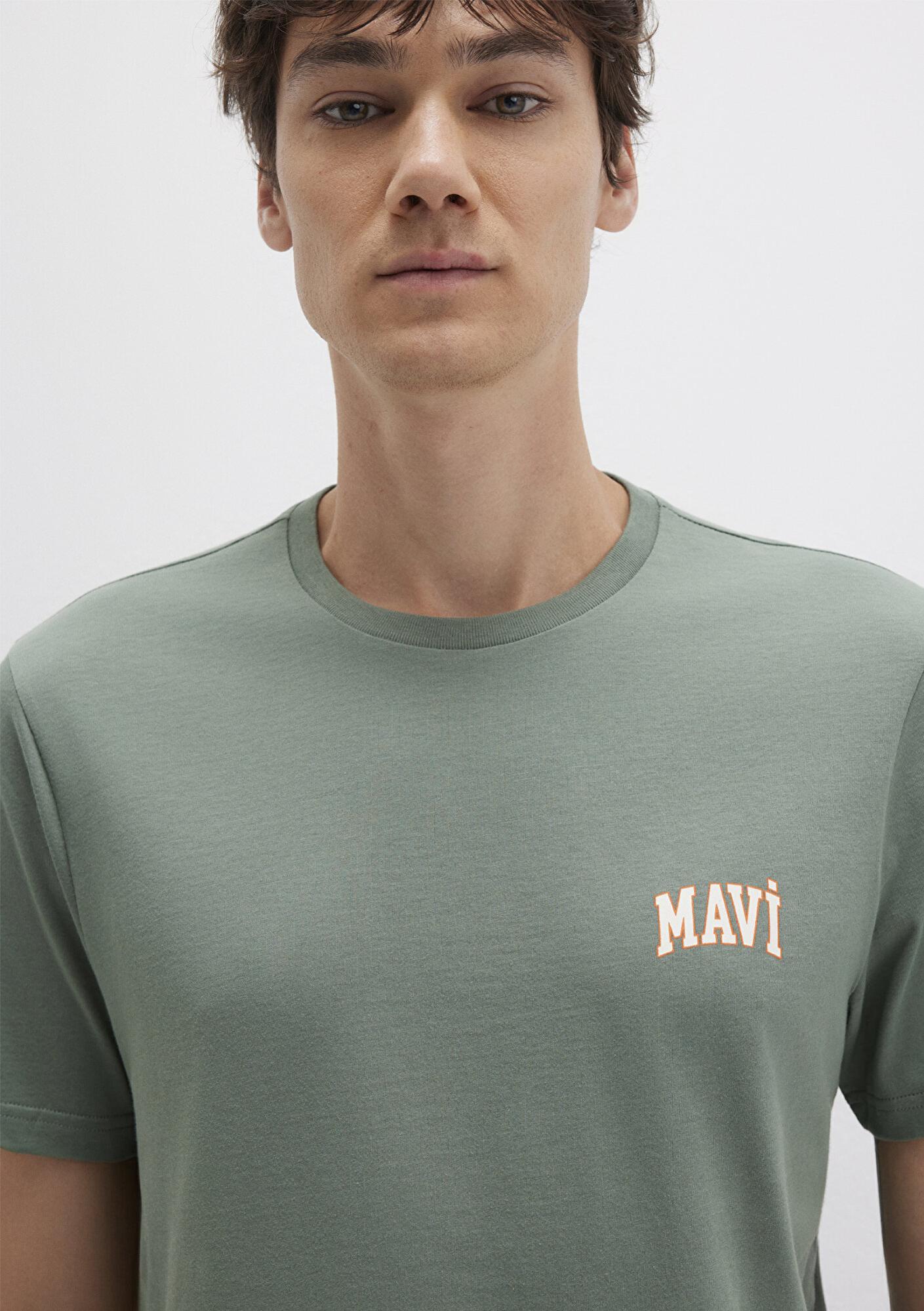 Mavi Mavi Logo Baskılı Yeşil Tişört Regular Fit / Normal Kesim 0611714-71483