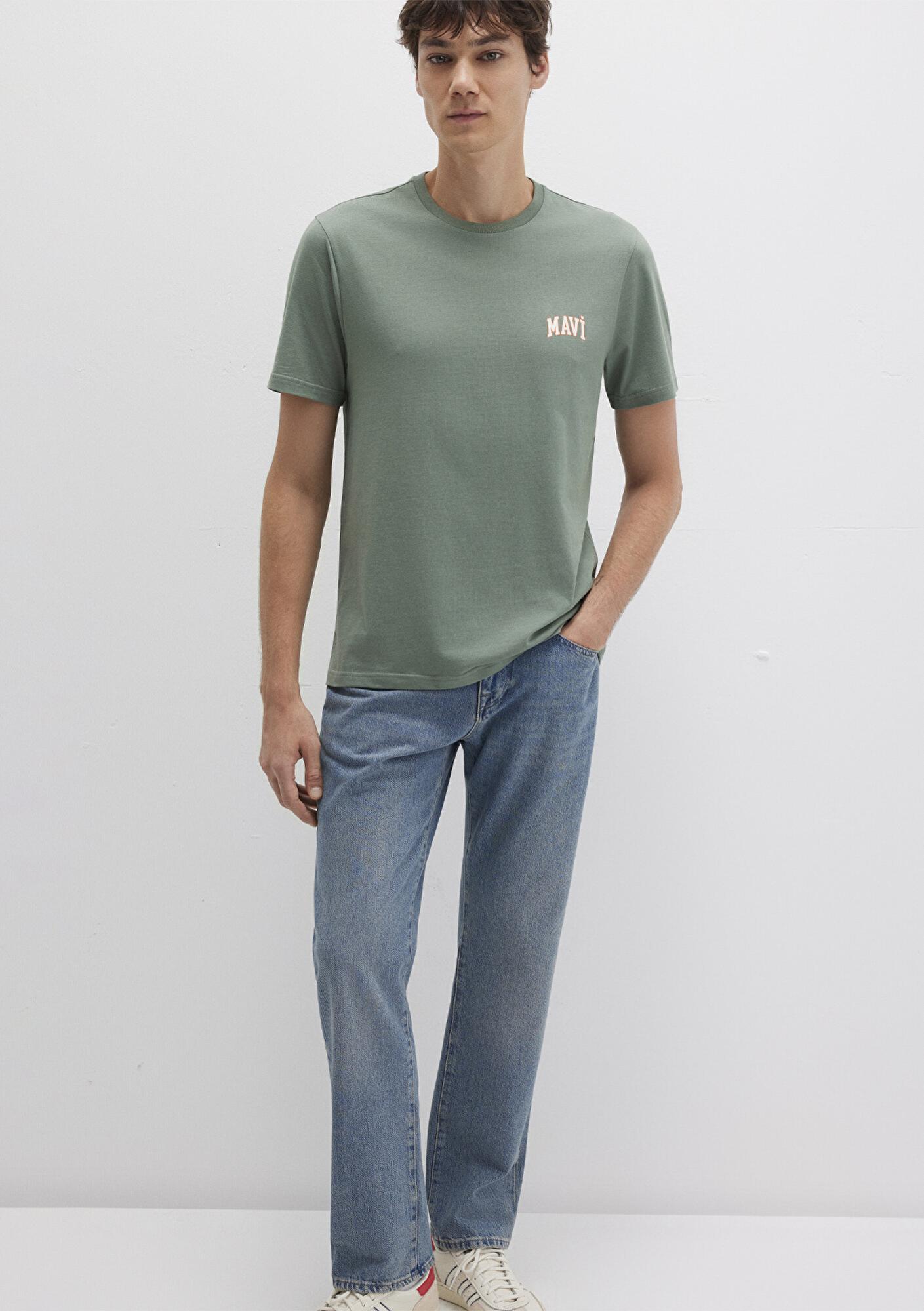 Mavi Mavi Logo Baskılı Yeşil Tişört Regular Fit / Normal Kesim 0611714-71483