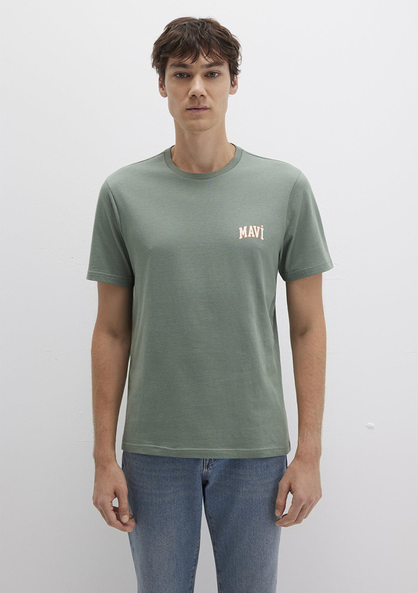 Mavi Mavi Logo Baskılı Yeşil Tişört Regular Fit / Normal Kesim 0611714-71483