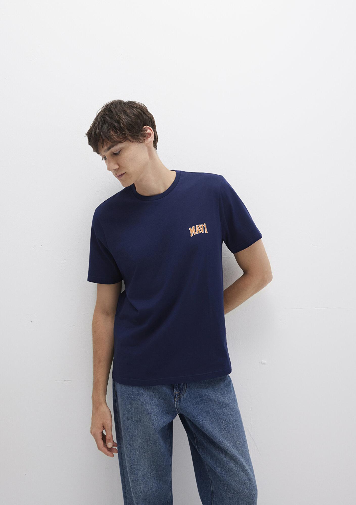 Mavi Mavi Logo Baskılı Lacivert Tişört Regular Fit / Normal Kesim 0611714-84371