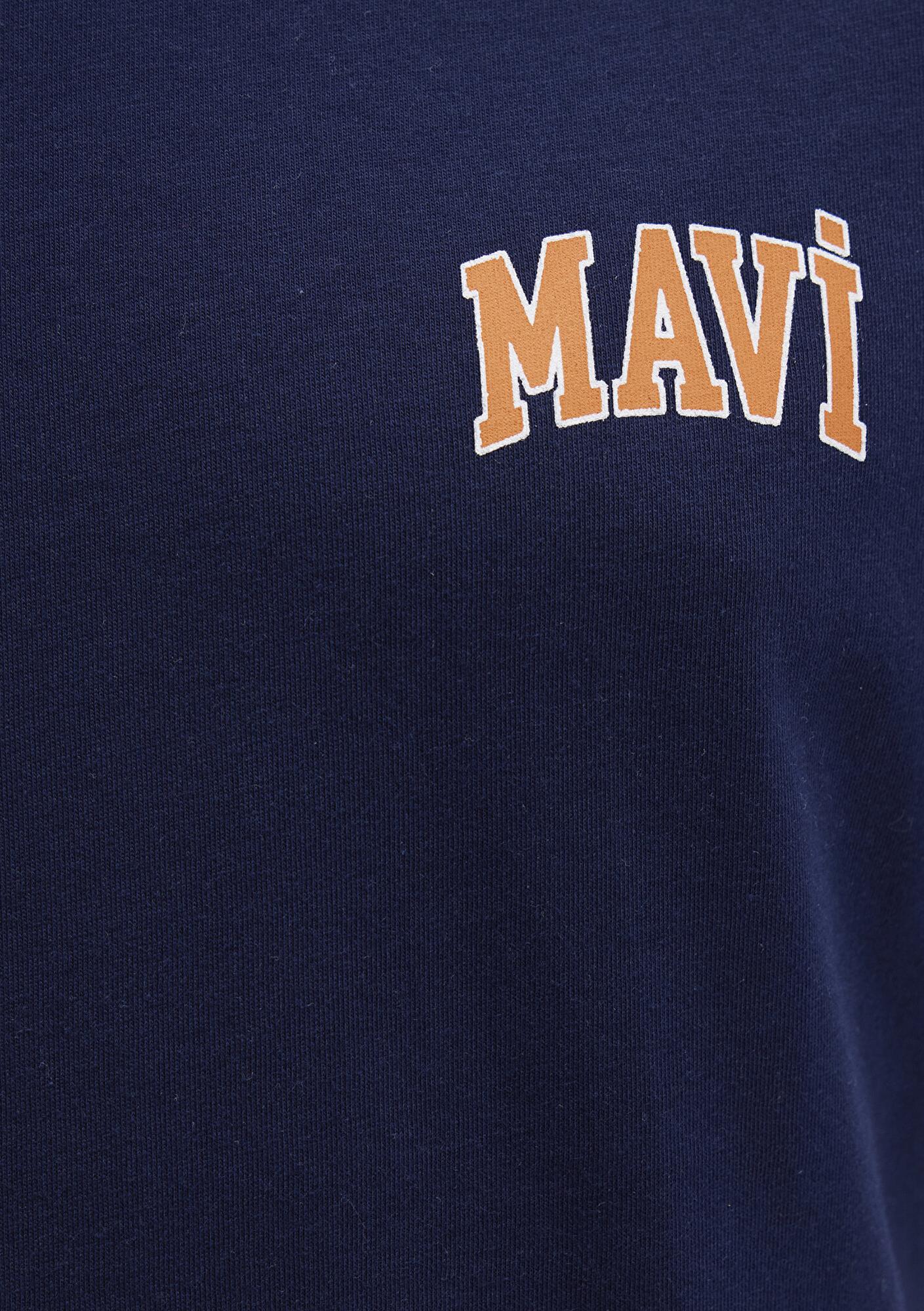 Mavi Mavi Logo Baskılı Lacivert Tişört Regular Fit / Normal Kesim 0611714-84371